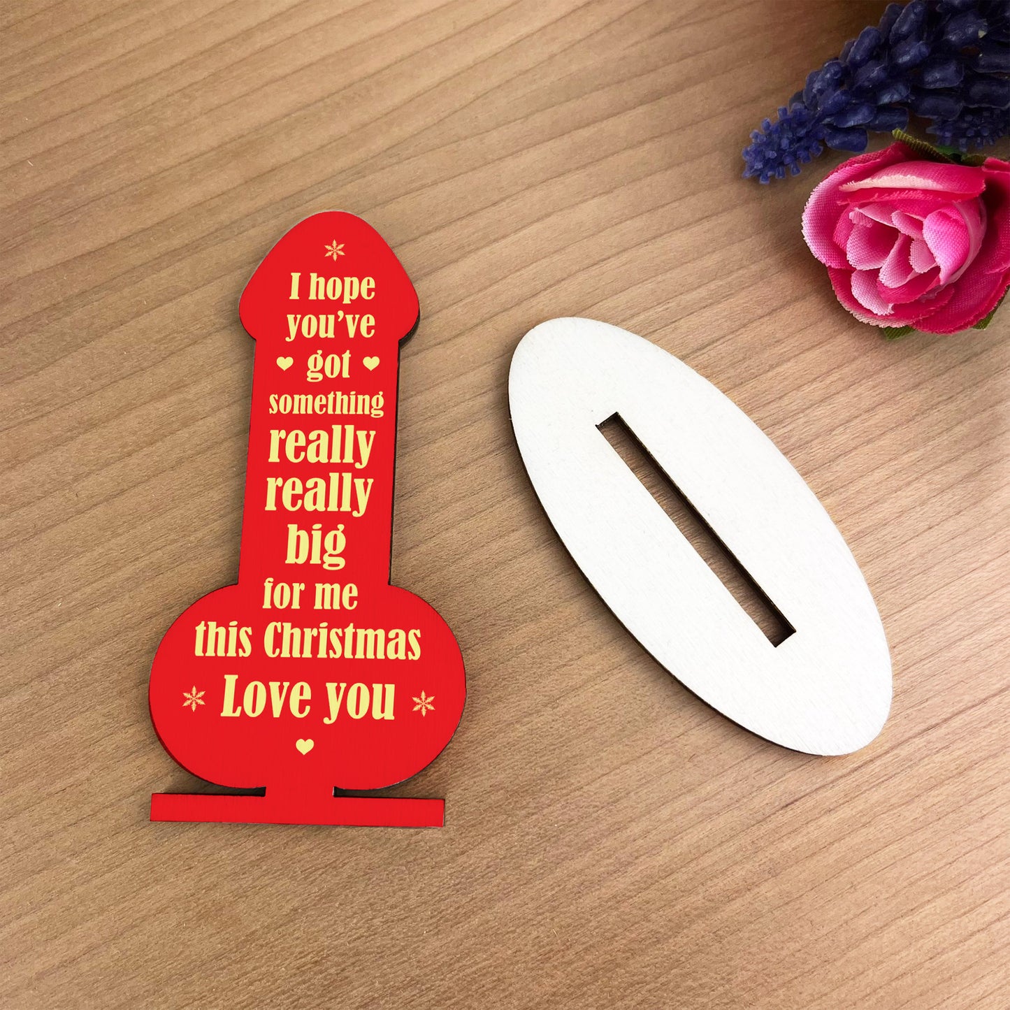 Funny RUDE Boyfriend Husband Gift For Christmas Wooden Plaque