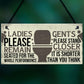 Bathroom Signs Toilet Door Wall Plaques Men Ladies Shabby Chic