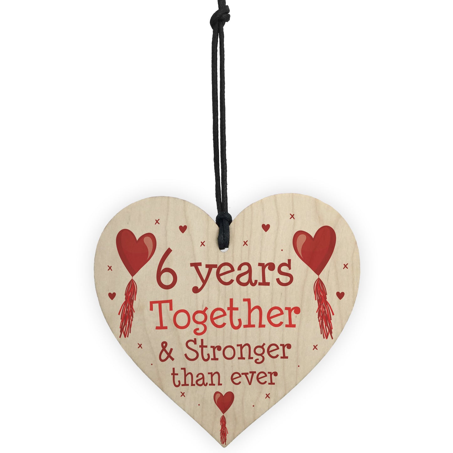 6th Anniversary Gift Wood Heart Perfect Gift For Husband Wife