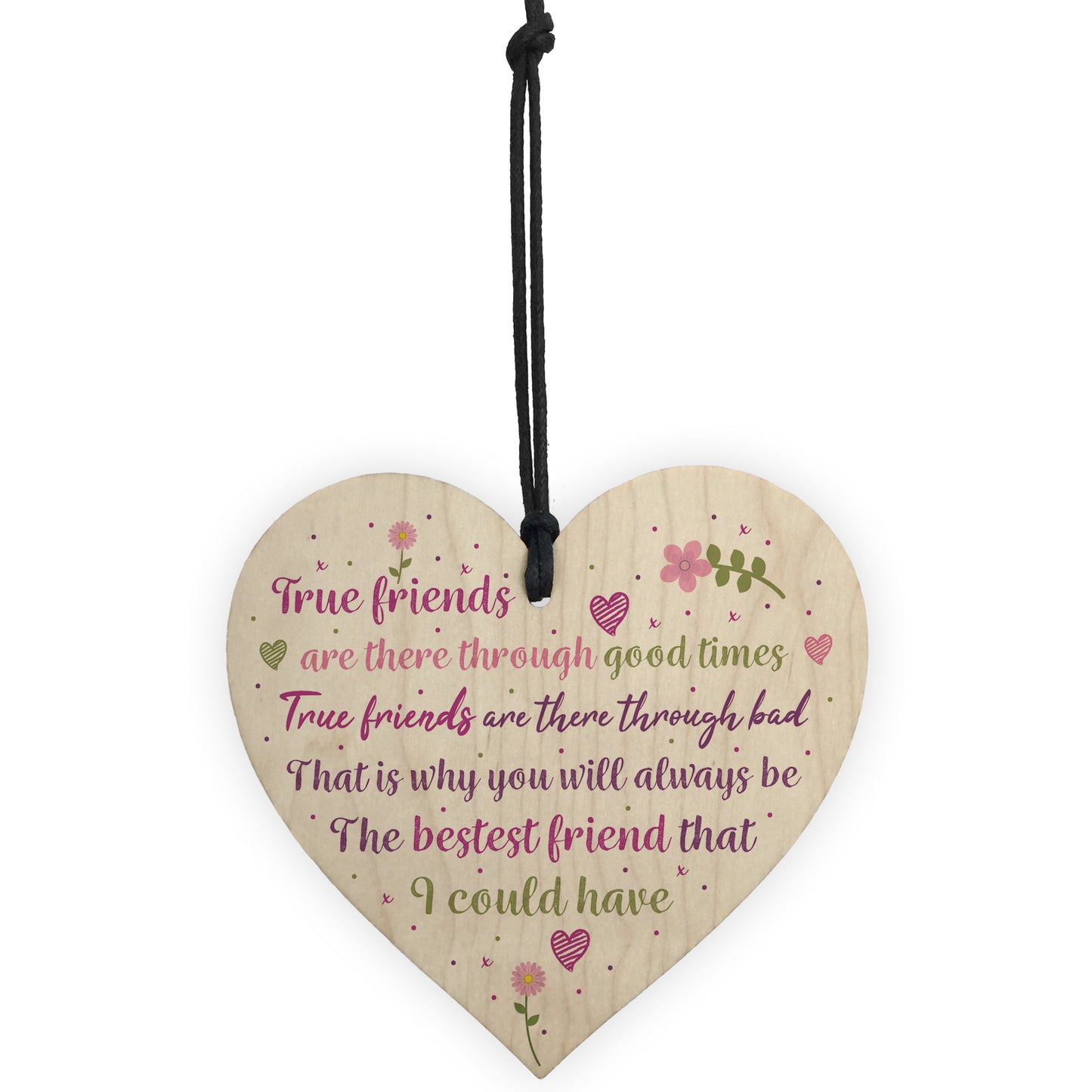 Best Friend Friendship Sign Wood Heart Plaque Birthday Gift