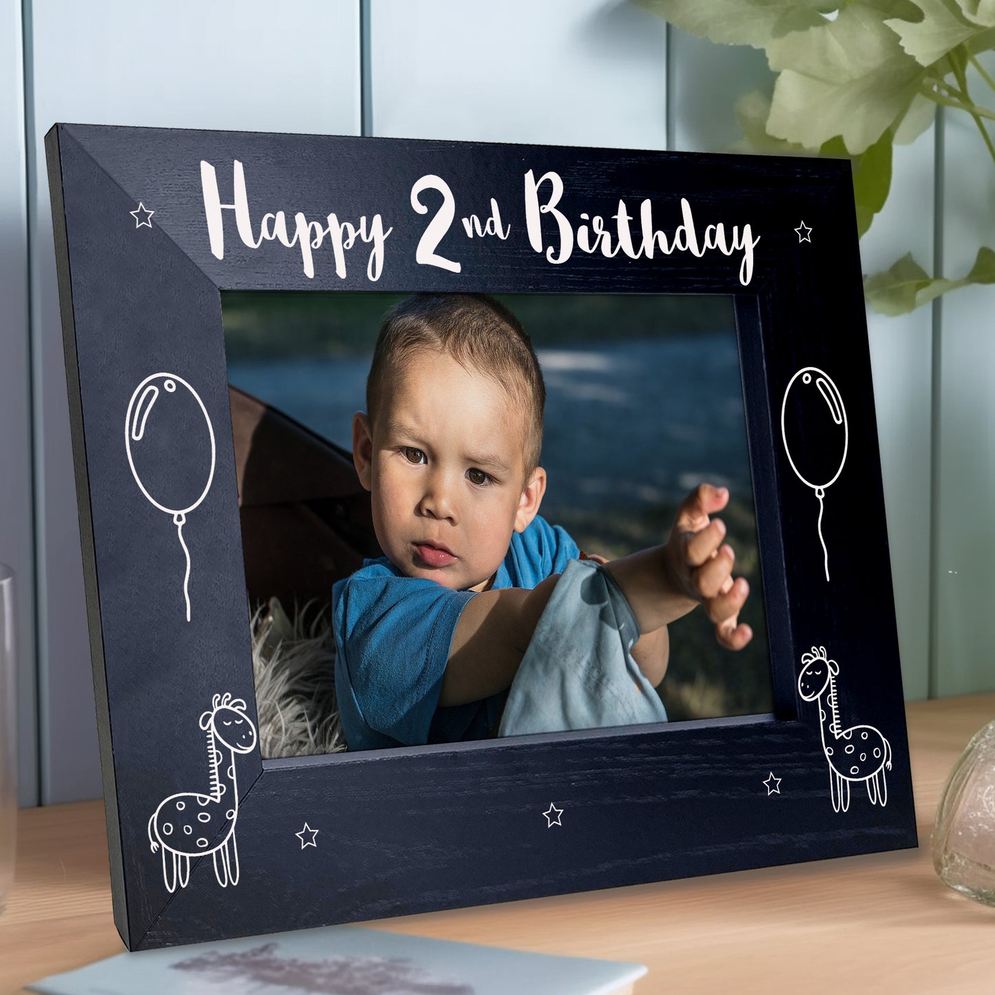 2nd Birthday Gift For Son Brother Grandson Wood Photo Frame