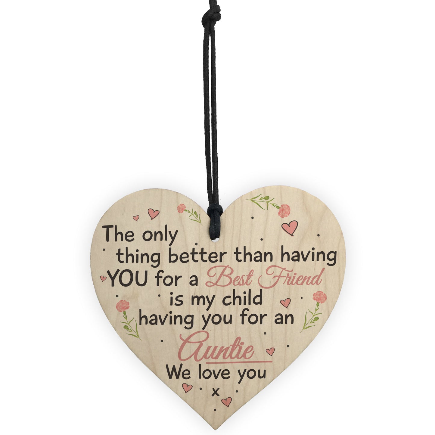 Best Friend Auntie Heart Gift Shabby Chic Birthday Love Keepsake