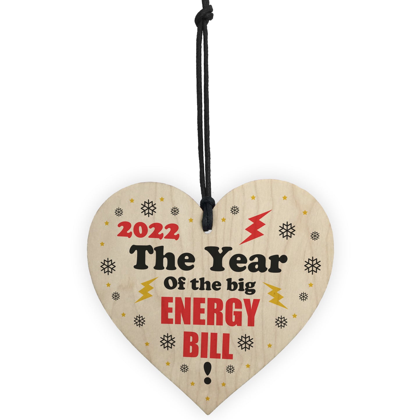 Funny Christmas Bauble Energy Bill Wood Tree Decoration Gift