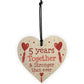 5th Anniversary Gift Wood Heart Perfect Gift For Husband Wife