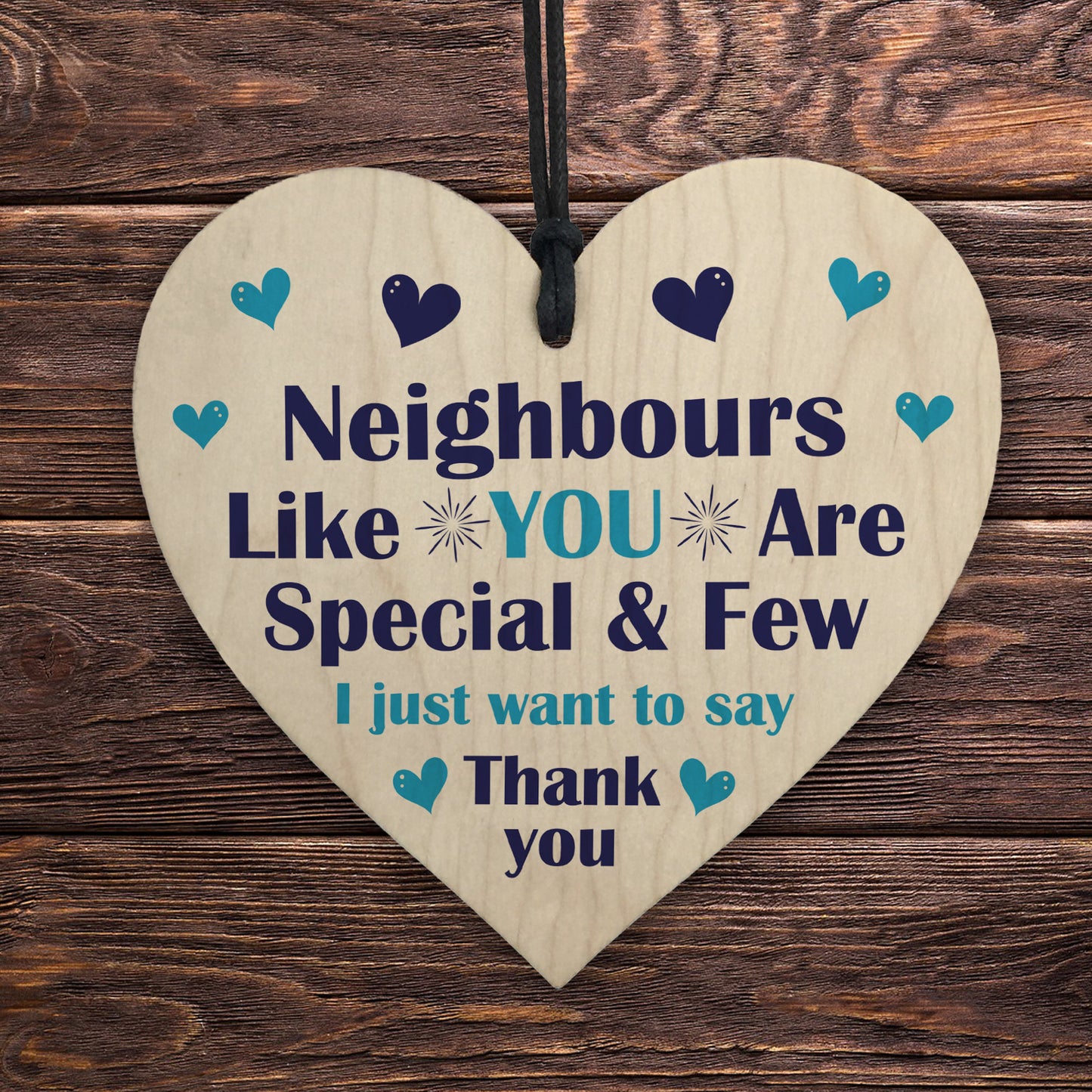 Neighbour Gift Plaque Wood Heart Friendship Gift Neighbour