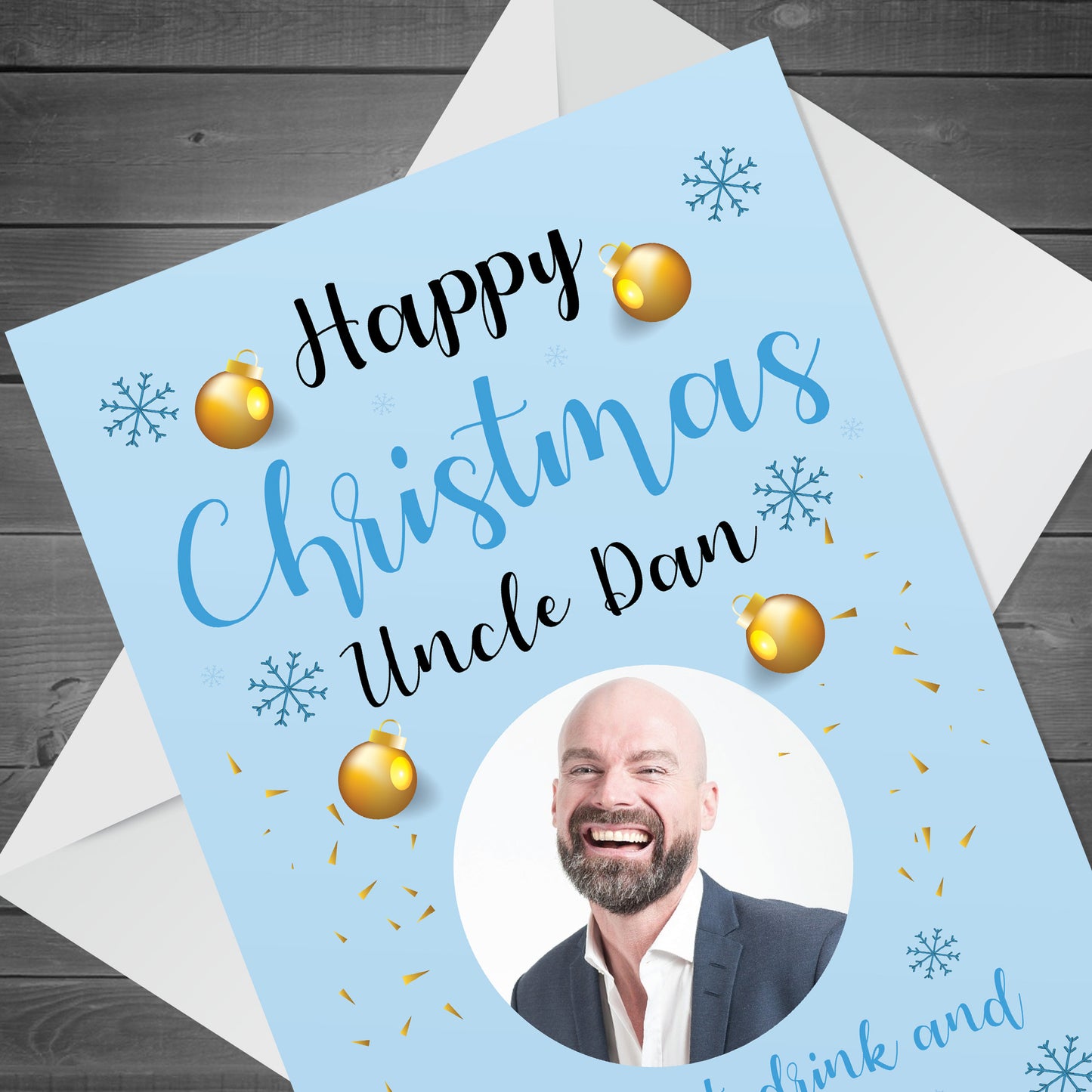 Personalised Funny Christmas Card For Uncle Photo Card For Him