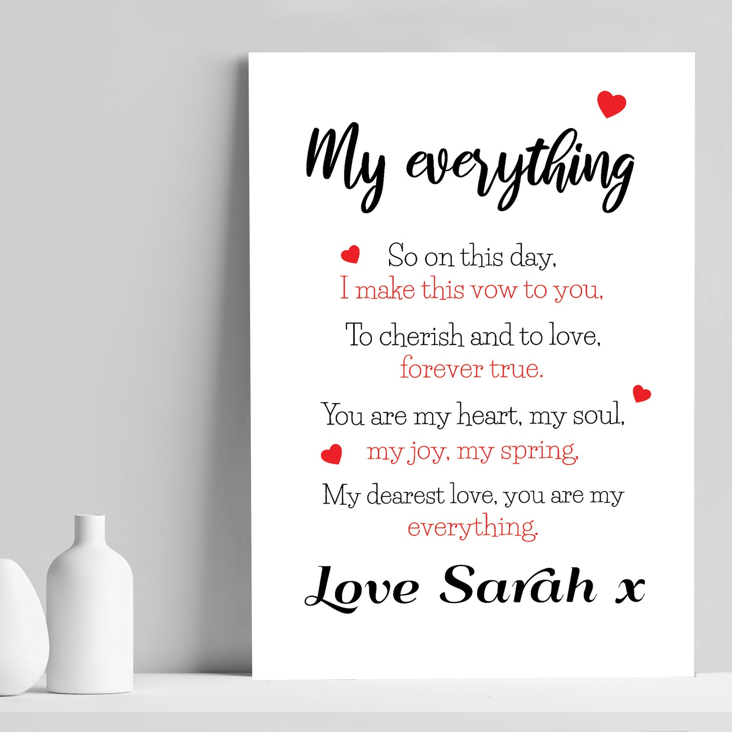 Personalised Valentines Anniversary Gift For Him Her Wife Gifts