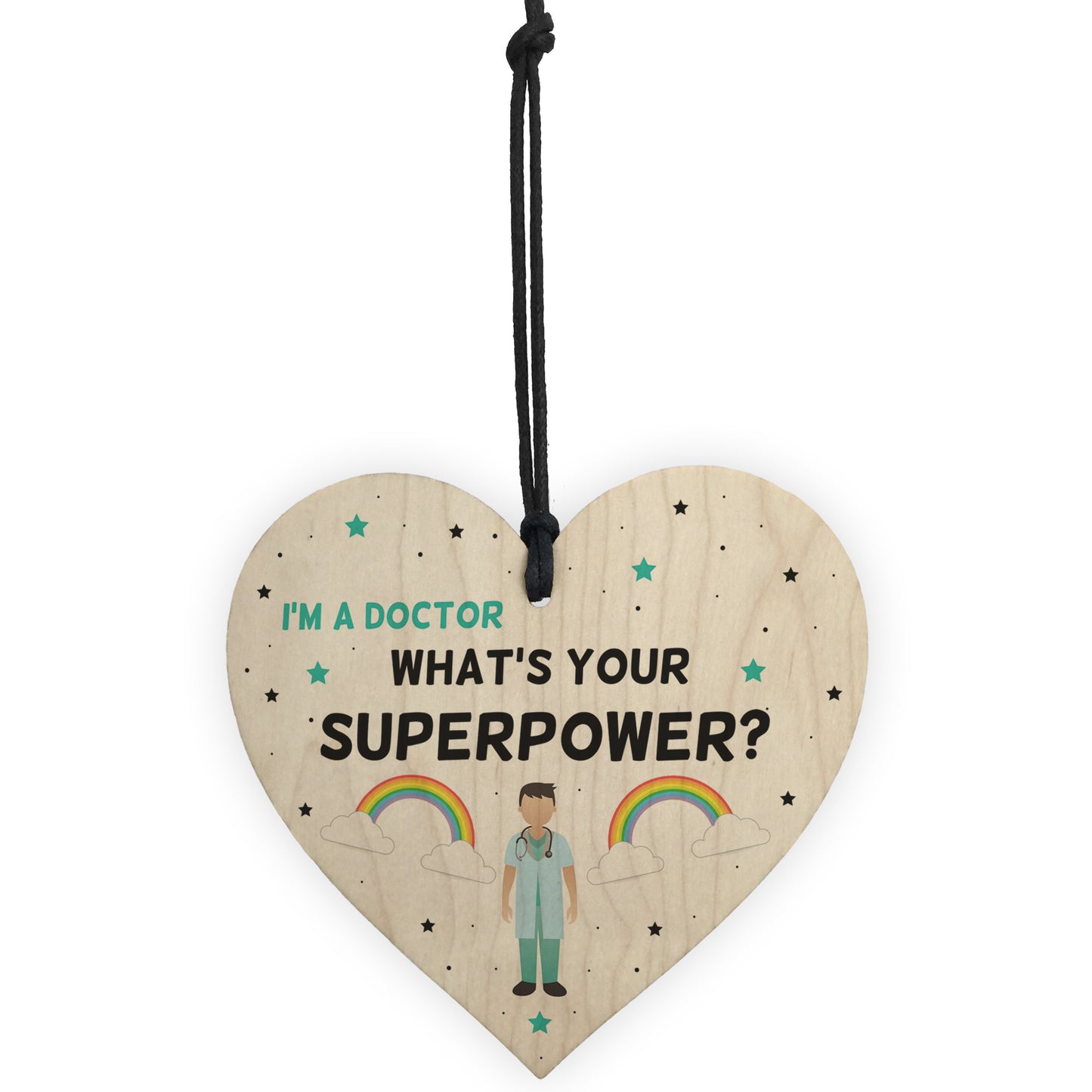 NHS Doctor Thank You Gift Wooden Heart Hospital Present
