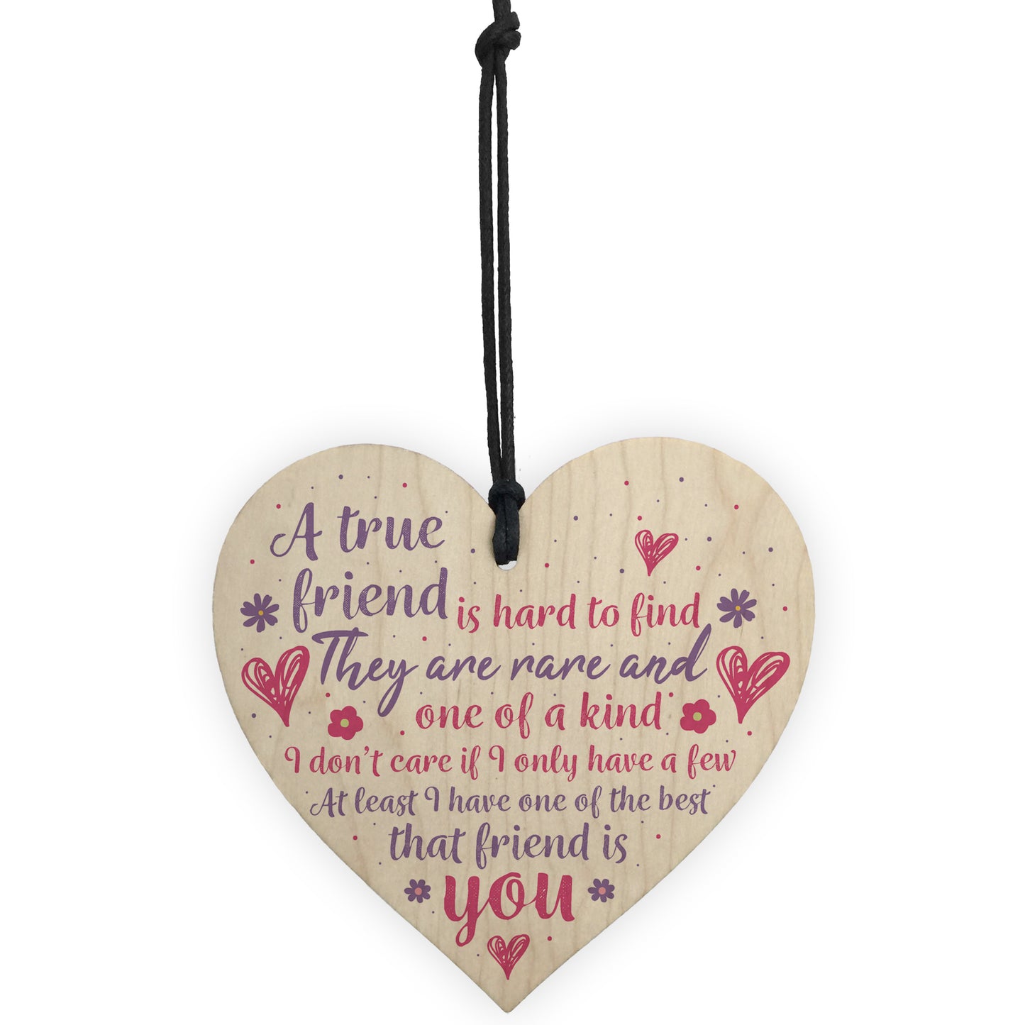 True Friend Friendship Sign Best Friend Plaque Gift Wood Heart