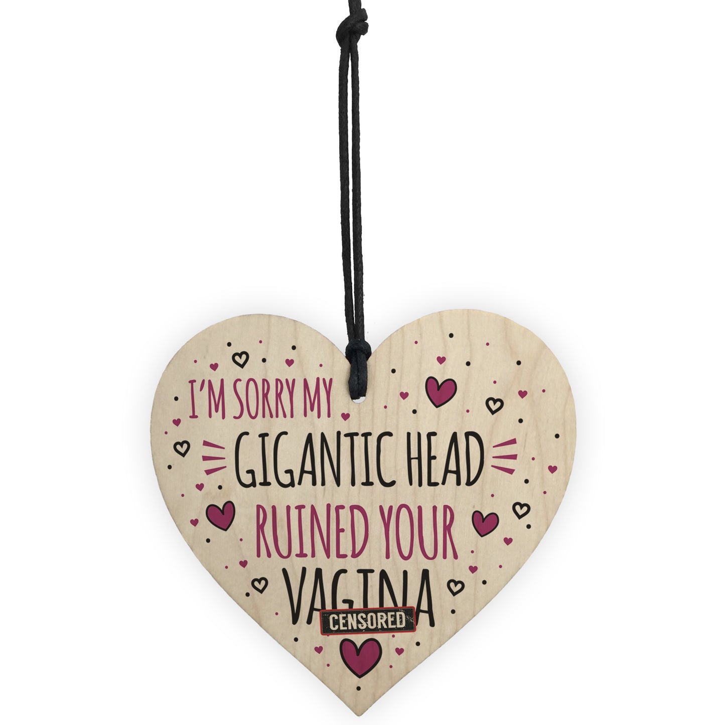 Funny Rude Birthday Mothers Day Gift For Mum Wood Heart Gift