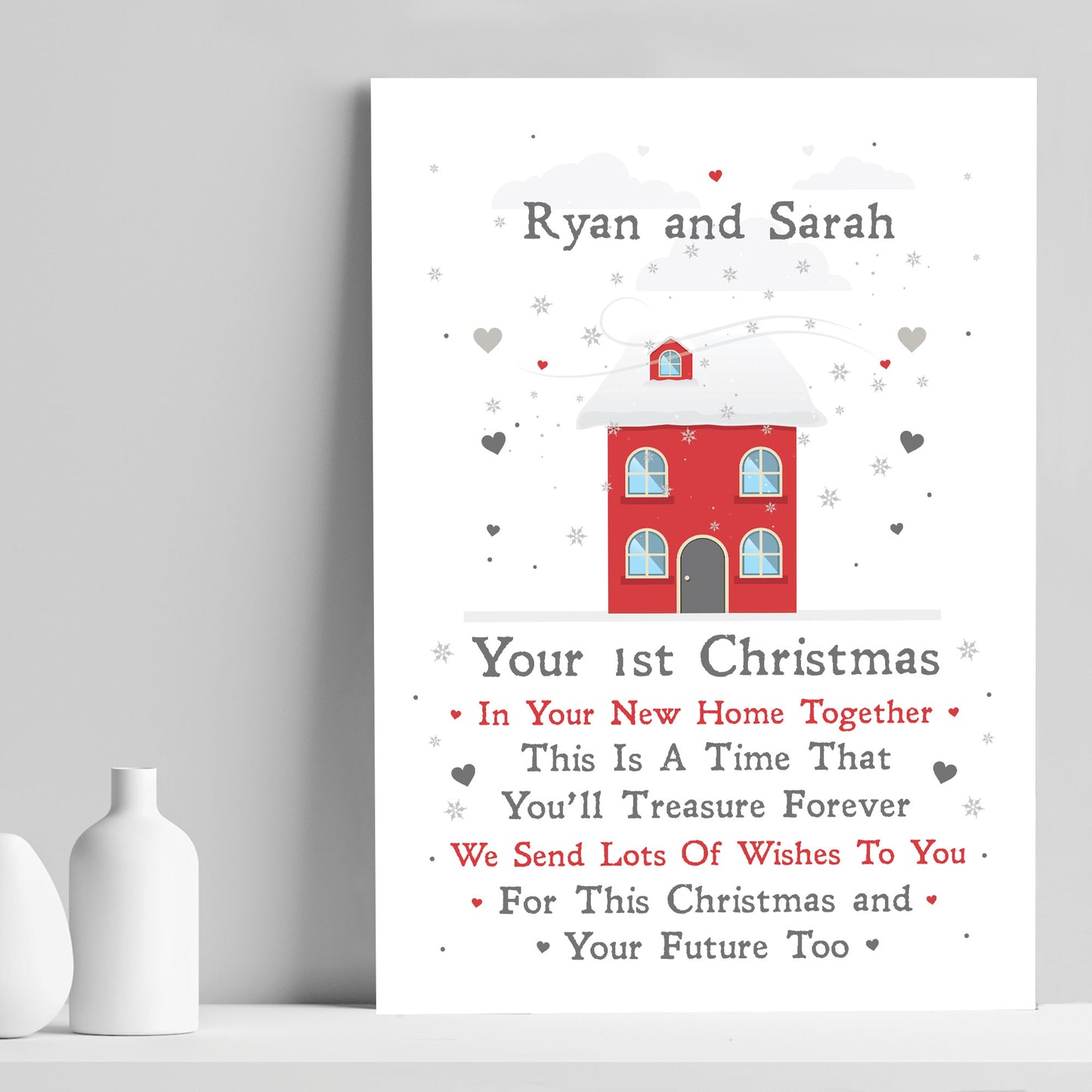 Personalised First 1st Christmas In Your New Home Print Decor