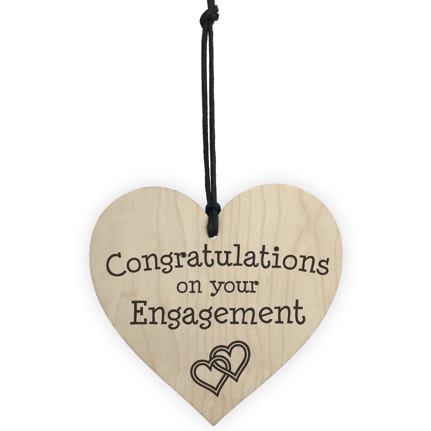 Congratulations On Your Engagement Wooden Hanging Heart Plaque