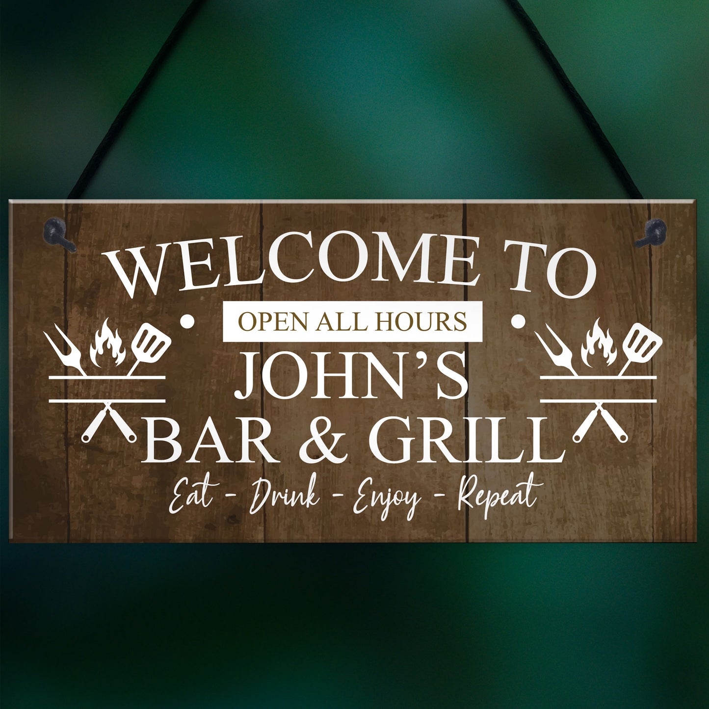 Vintage Bar And Grill Man Cave BBQ Shed Sign Personalised Beer