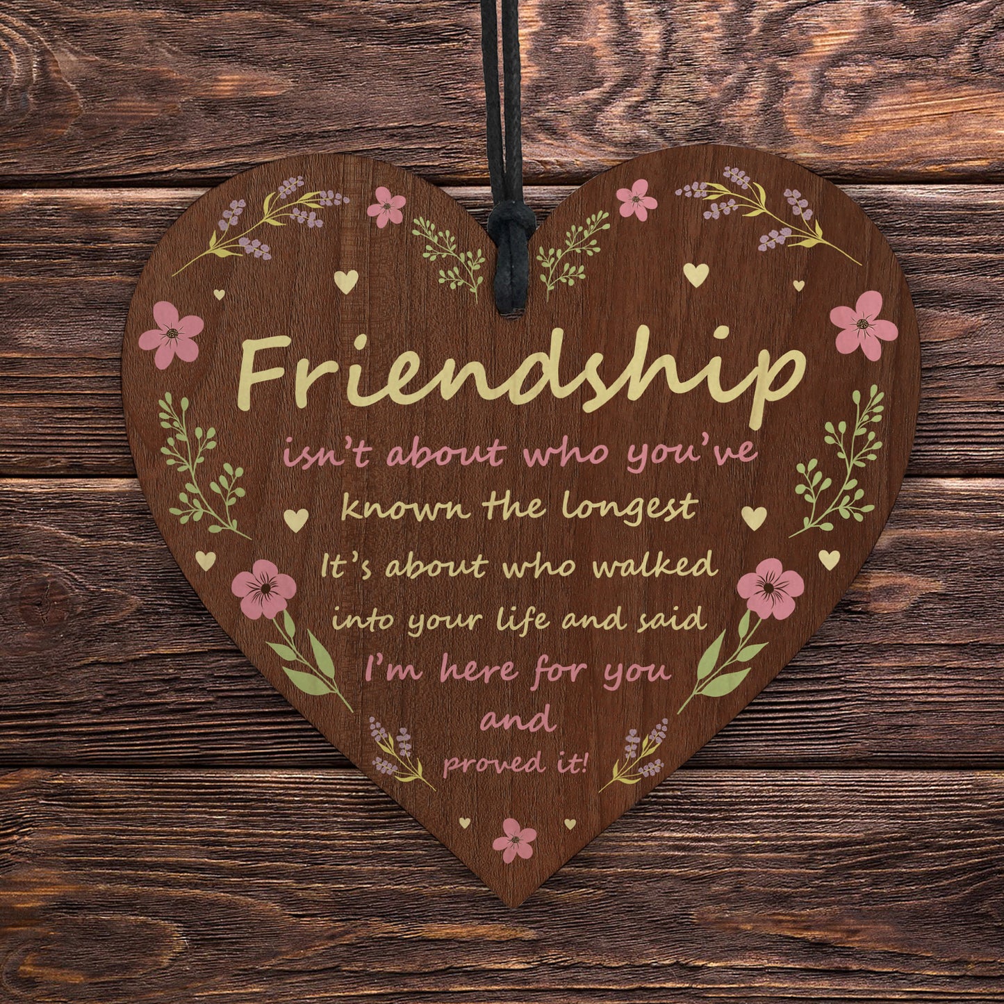 Friendship Gift For Best Friend Wooden Heart Sentimental Gift