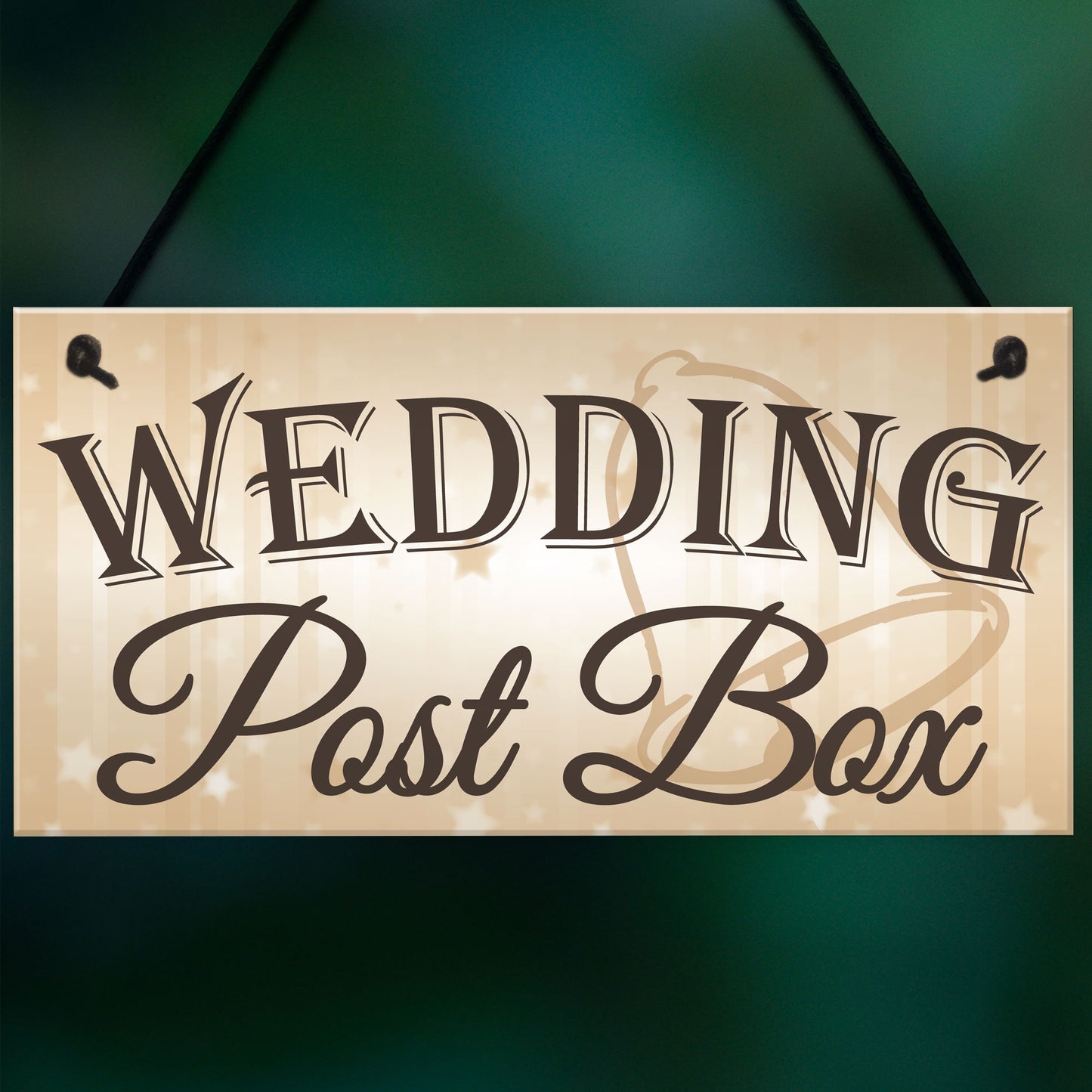 Wedding Post Box Hanging Decorative Plaque Well Wishes Table Sig
