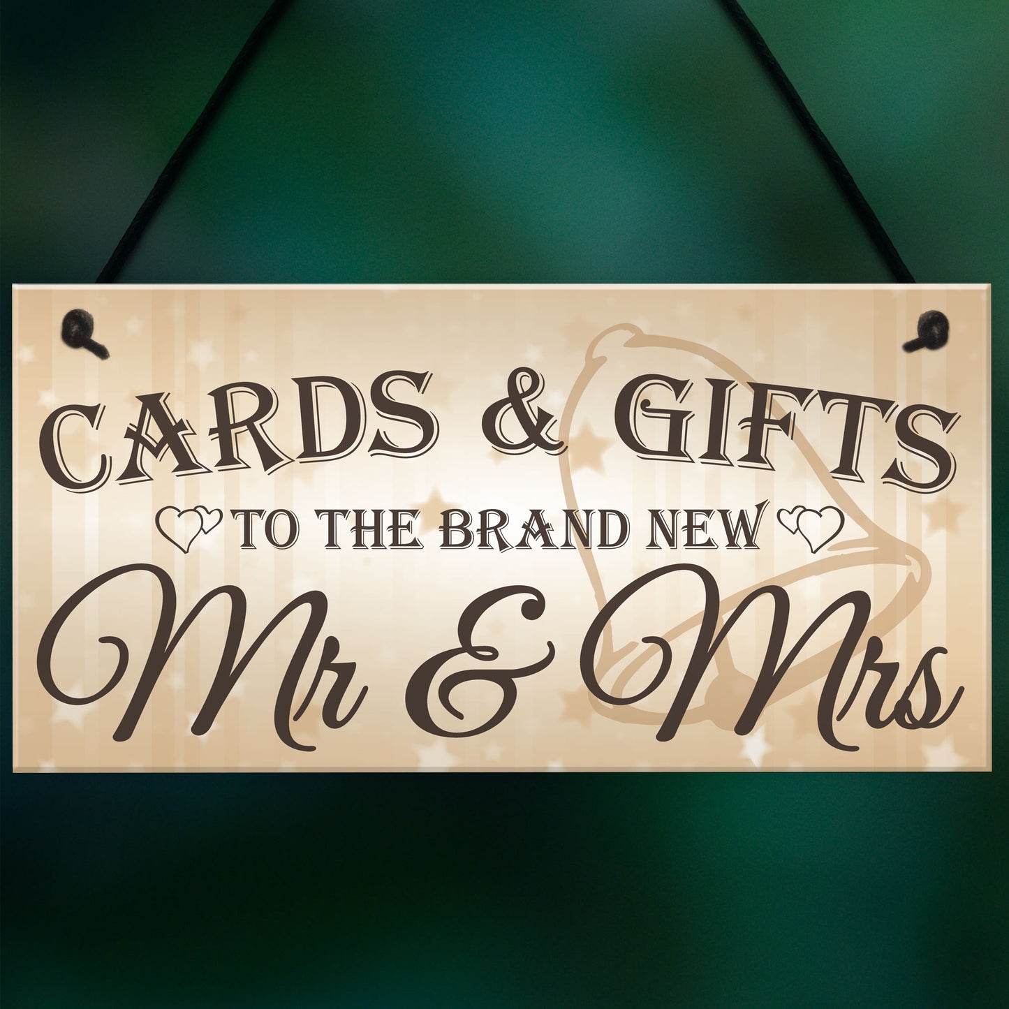Cards & Gifts New Mr & Mrs Wedding Post Box Table Plaque