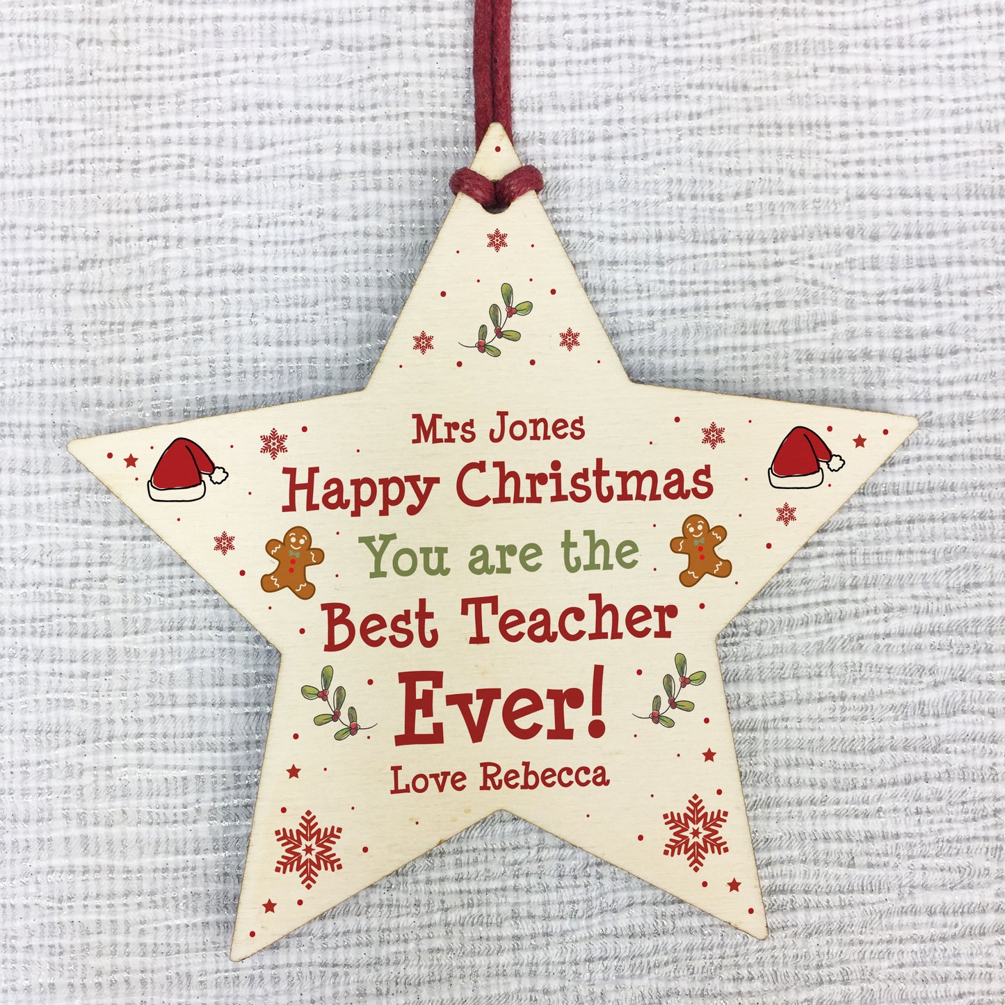 Best Teacher Gift Wood Heart Handmade Christmas Gift For Teacher