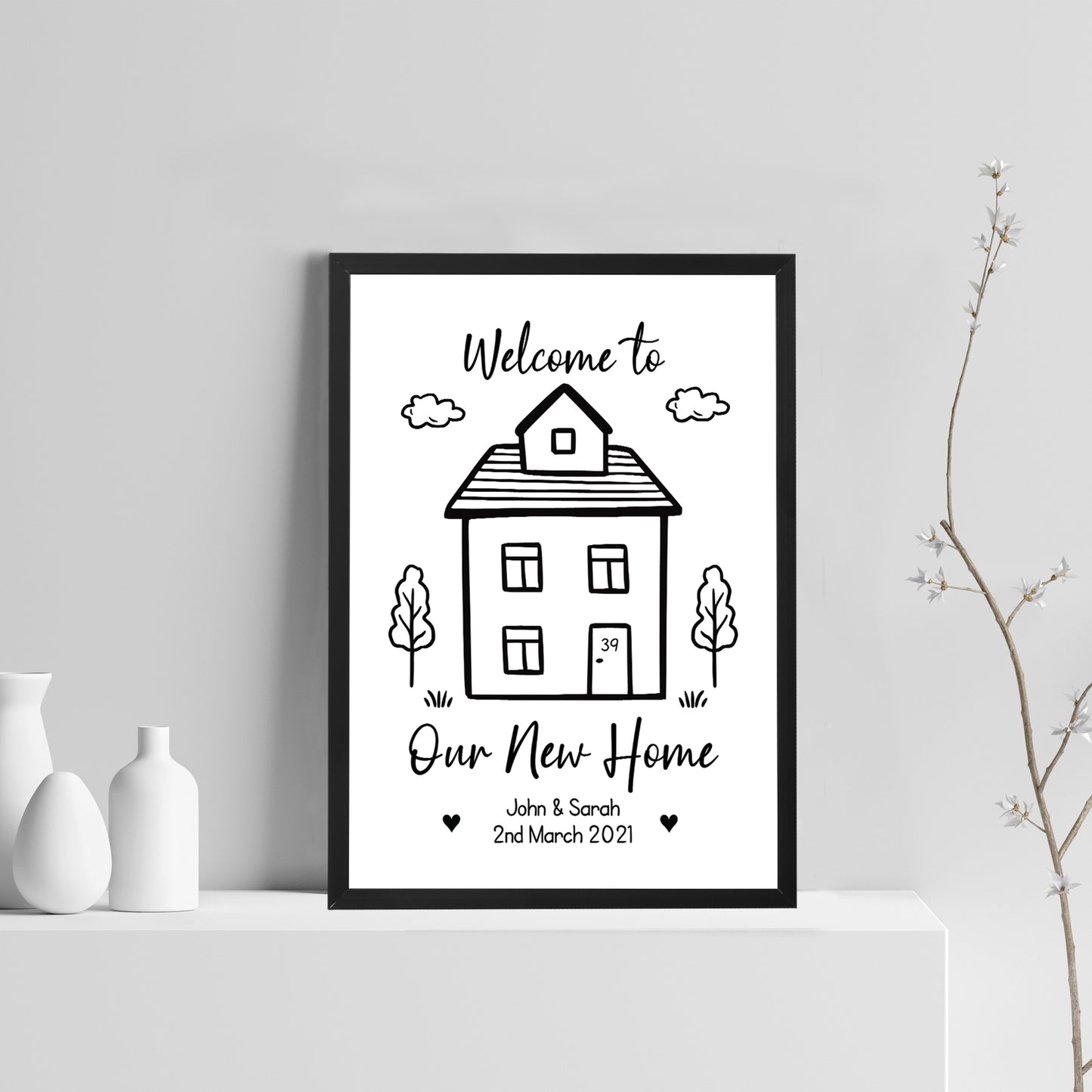 Welcome To Our New Home Print New Home Gift Framed Print
