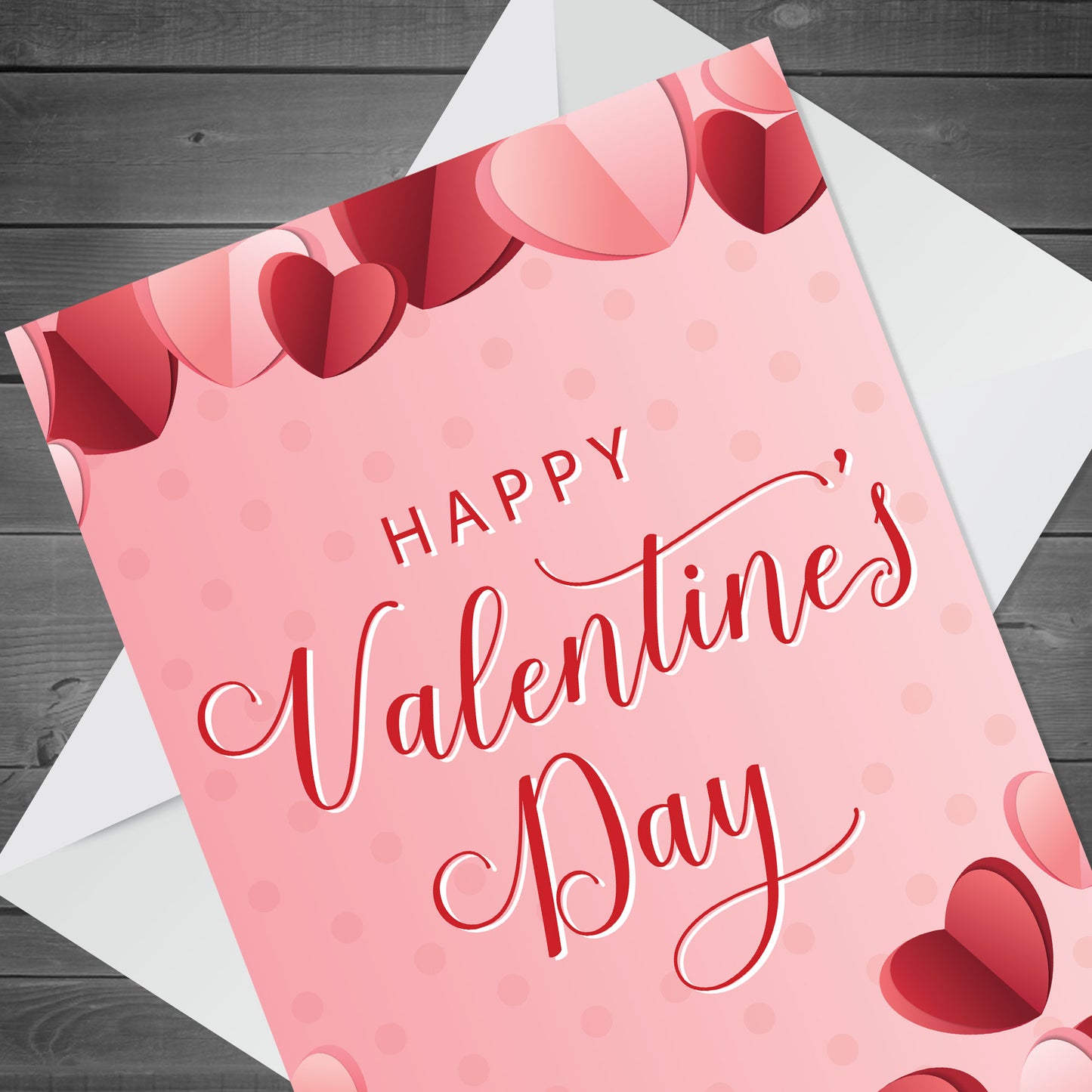 Happy Valentines Day Cute Pink Hearts Girlfriend Wife Valentine