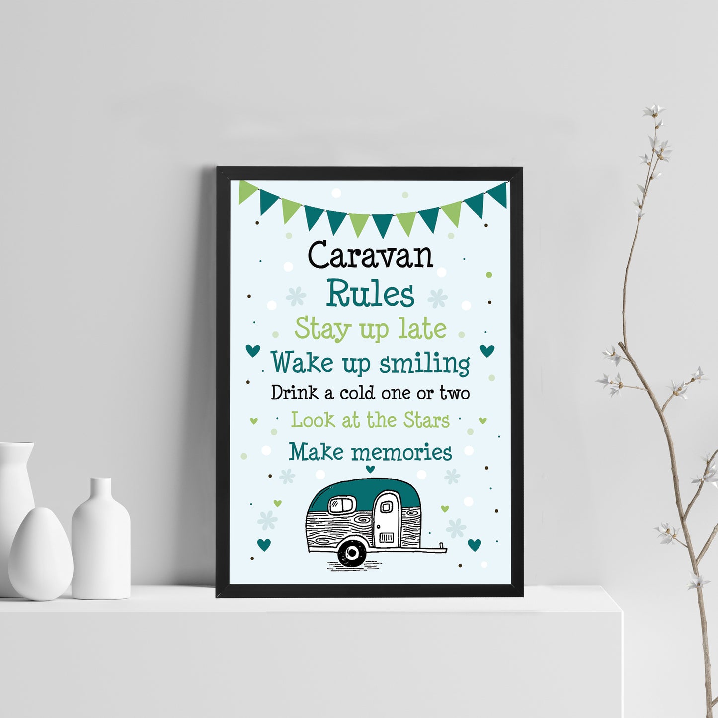 Caravan Rules Sign Novelty Caravan Sign Framed Print Retirement