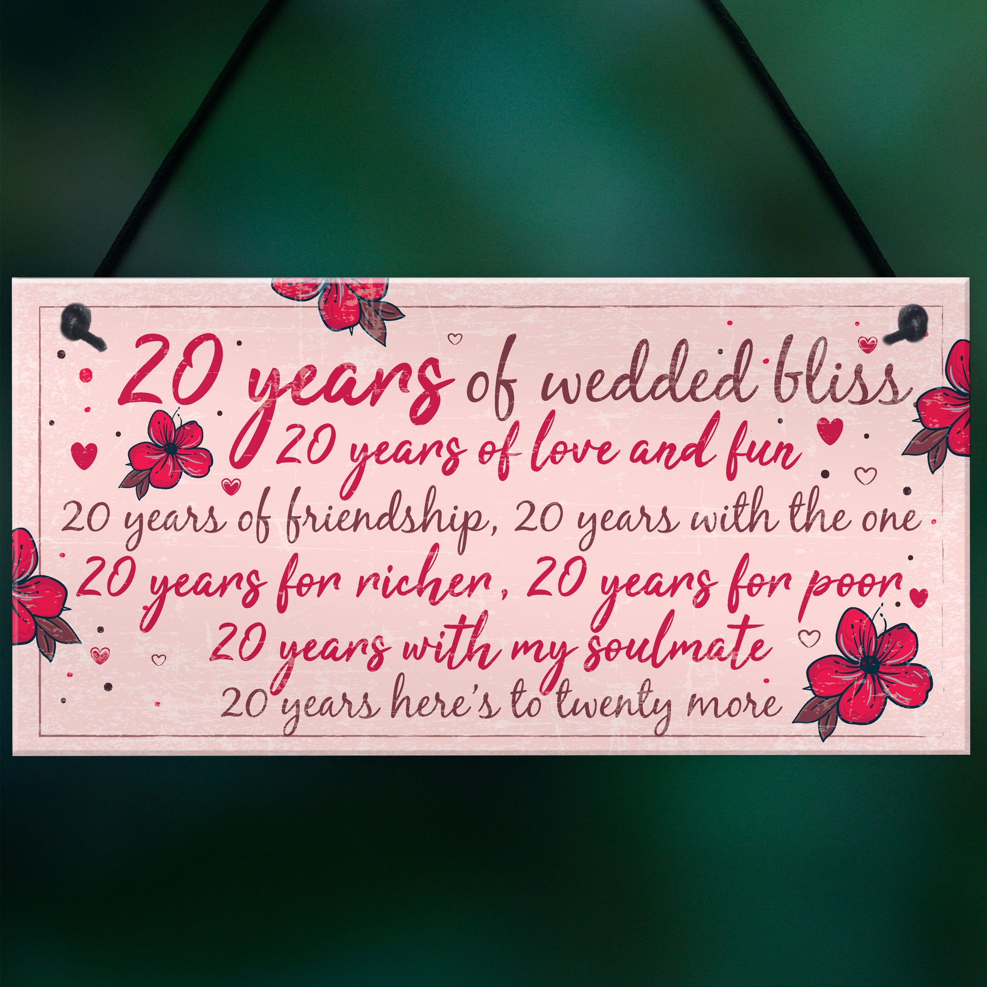 20th Wedding Anniversary Card, Perfect For Husband, Wife, Mum, Dad, Or Couple U2013 Married In 2005