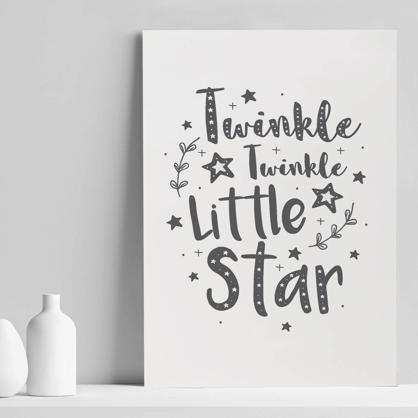 Grey Nursery Art Prints Pictures for Baby Boys Girls Bedroom