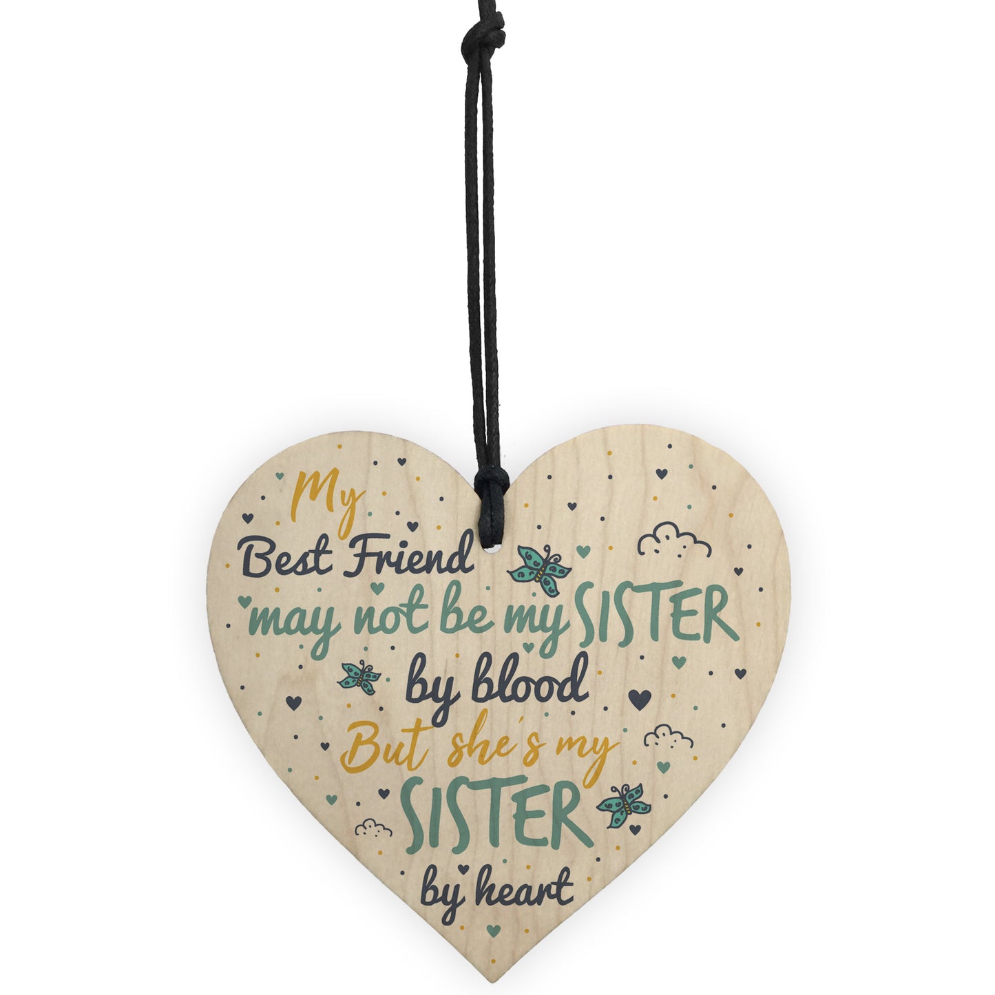 Sister By Heart Best FRIEND Gift Heart Christmas Friendship Gift