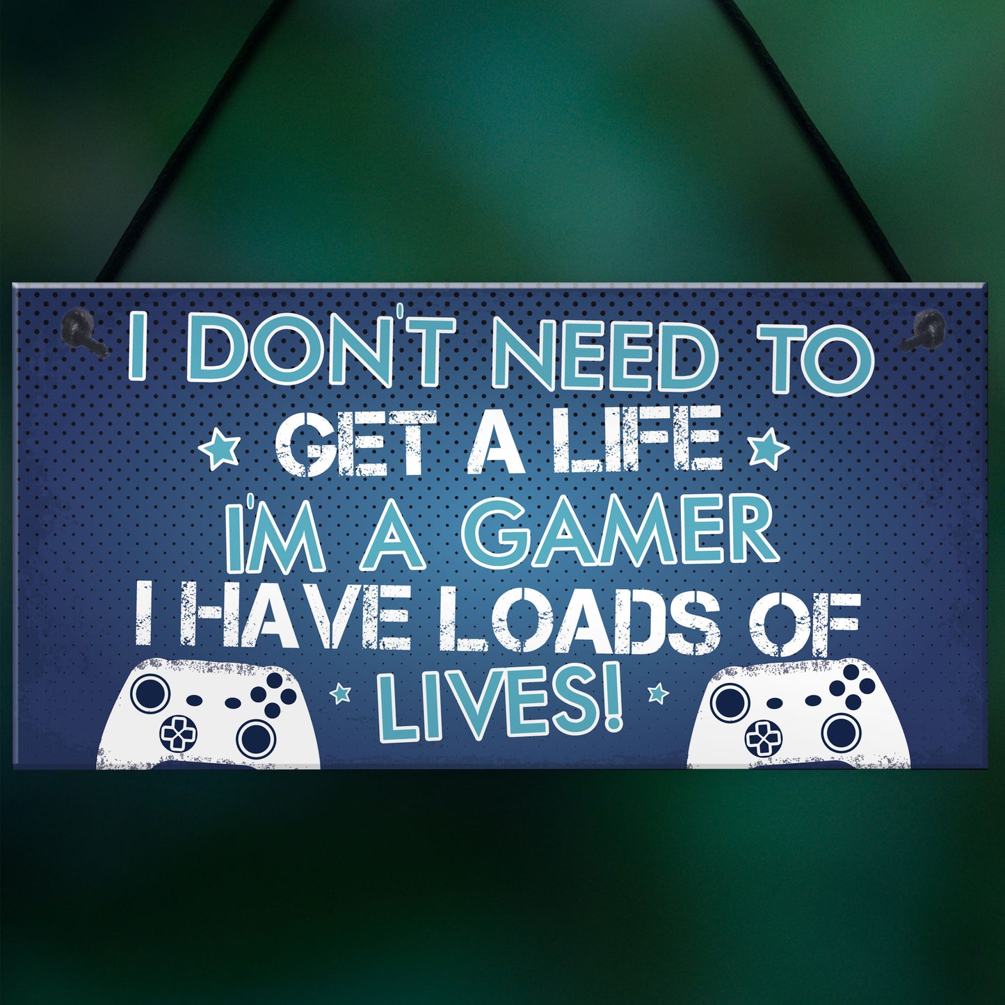 Blue Gaming Sign Boys Bedroom Sign Novelty Birthday Gift For Son