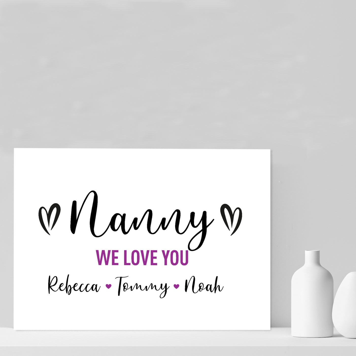 Personalised Nanny We Love Gifts For Nanny Word Art Gift For Her