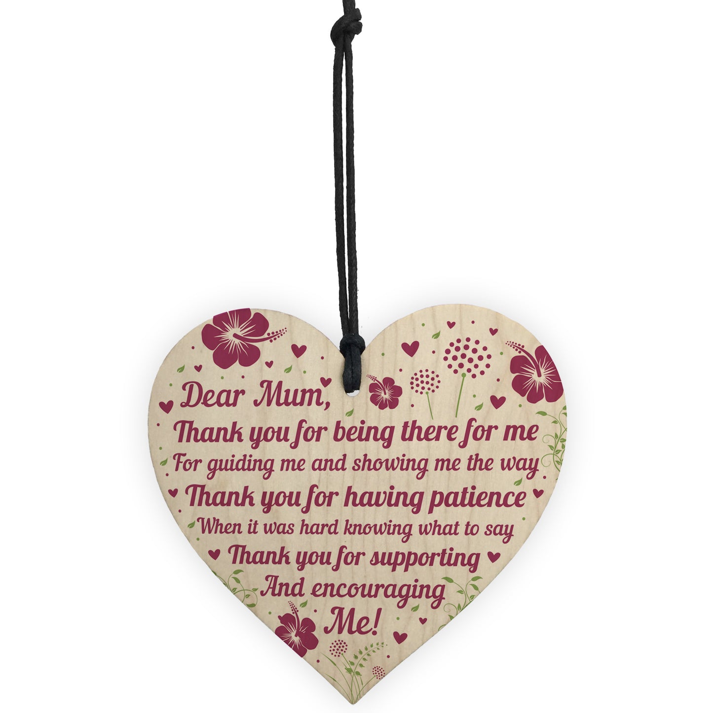 Dear MumMothers Day Birthday Gift For Mum Wooden Heart