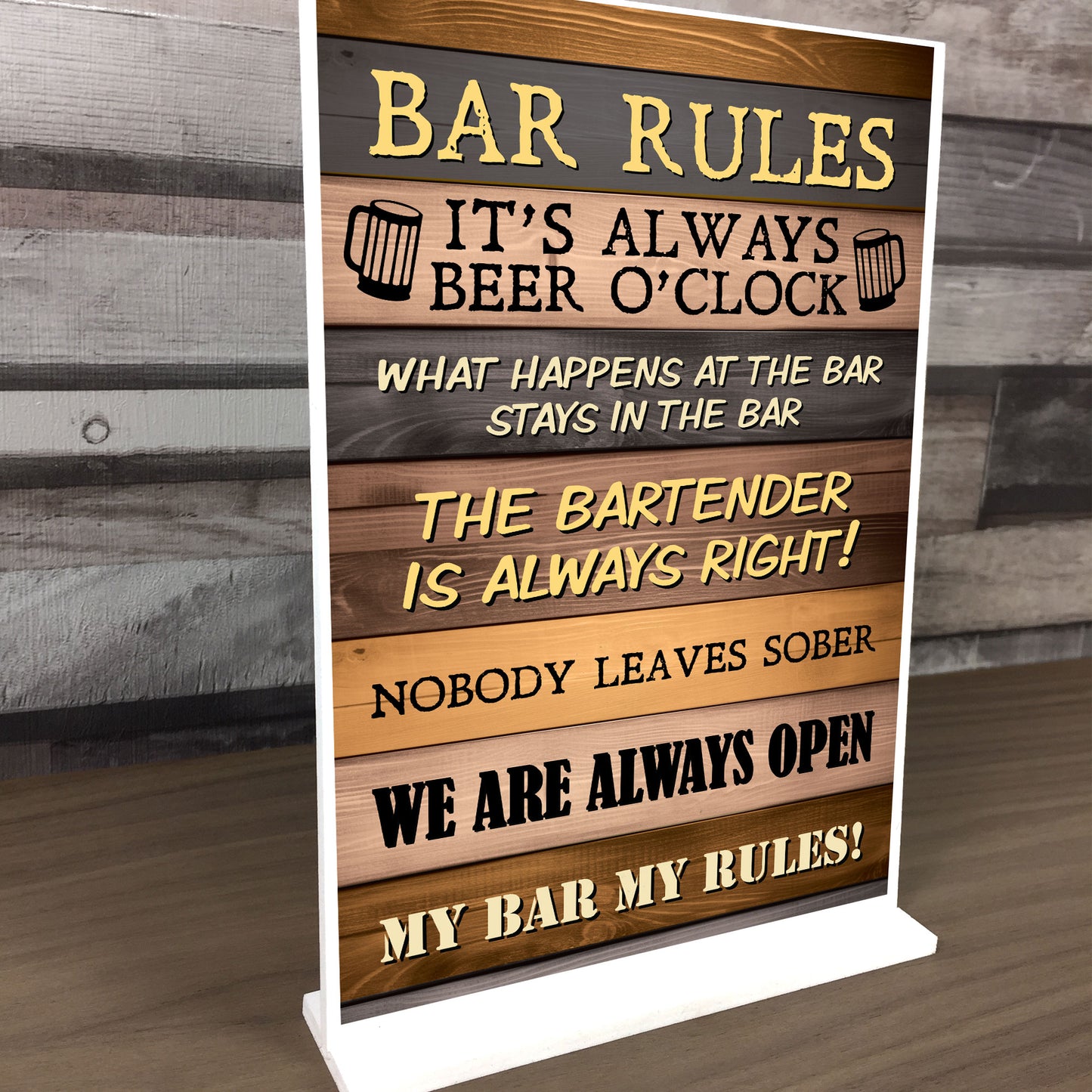 Bar Rules Sign Standing Sign For Home Bar Pub Man Cave Shed