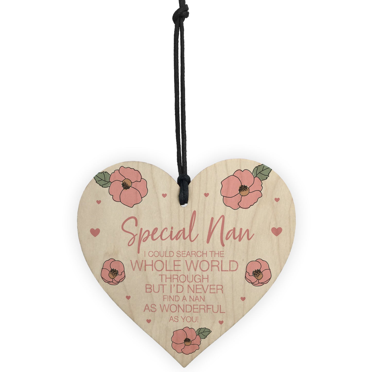 Nan Gift Wooden Hanging Heart For Birthday Mothers Day Gift