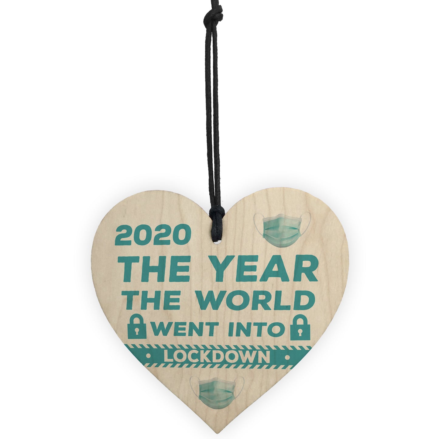 Wooden Heart Christmas Decoration Lockdown Gift Memory