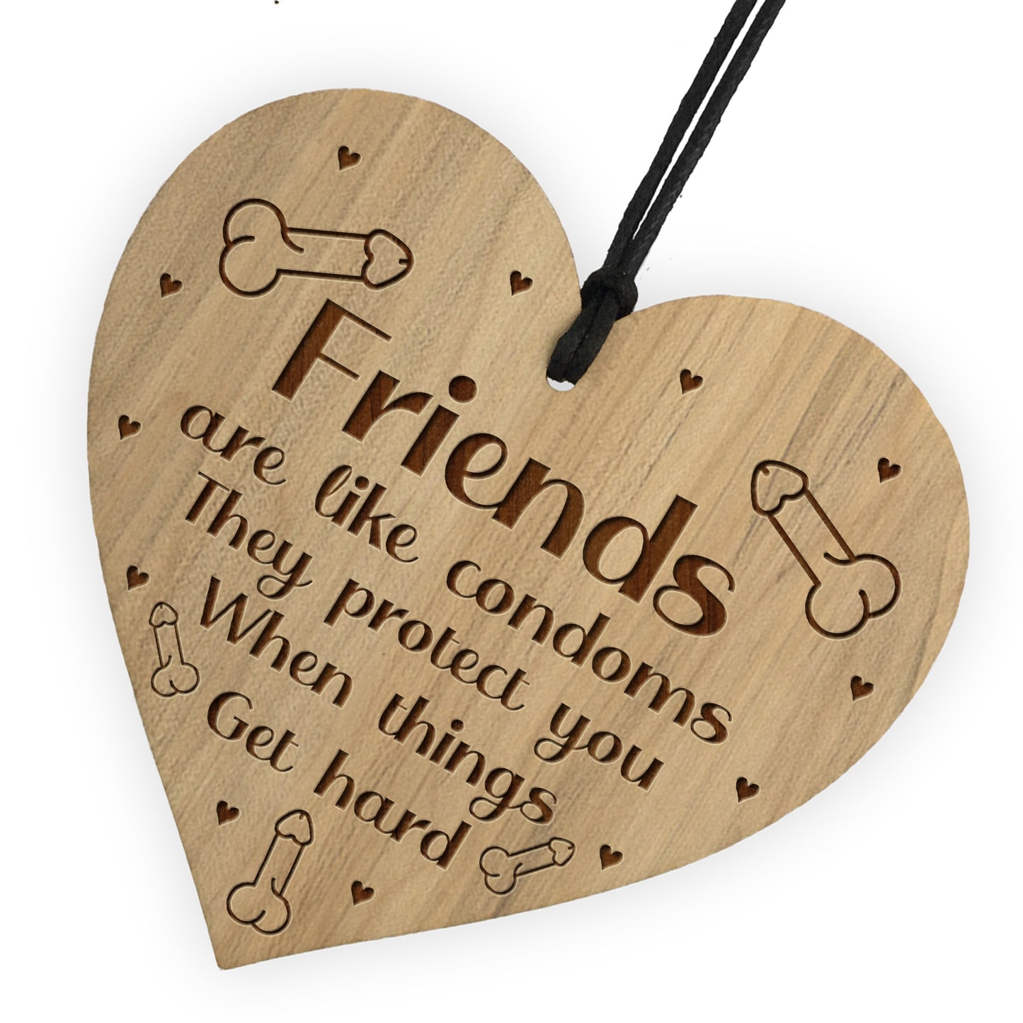 Funny Rude Friendship Plaque Wood Heart Birthday Christmas Gift