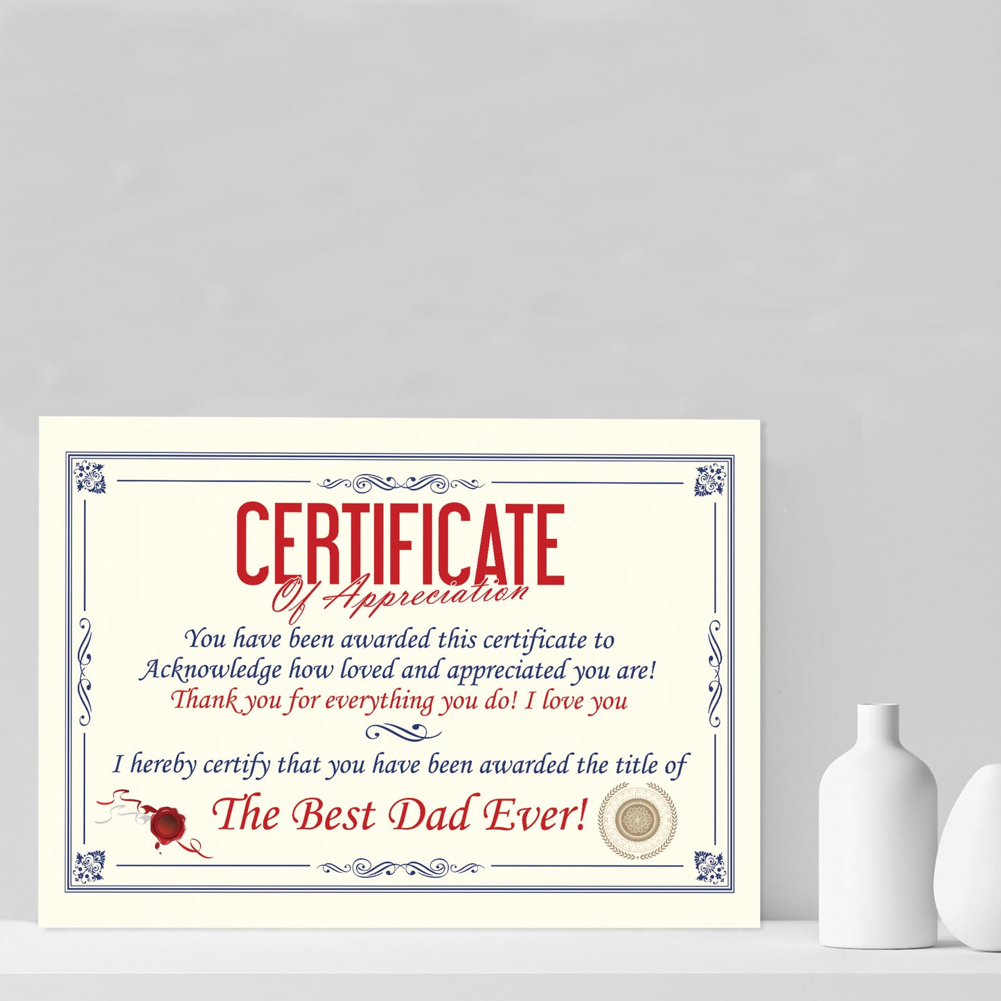 Funny Unusual Gift For Dad Certificate Fathers Day Birthday Gift