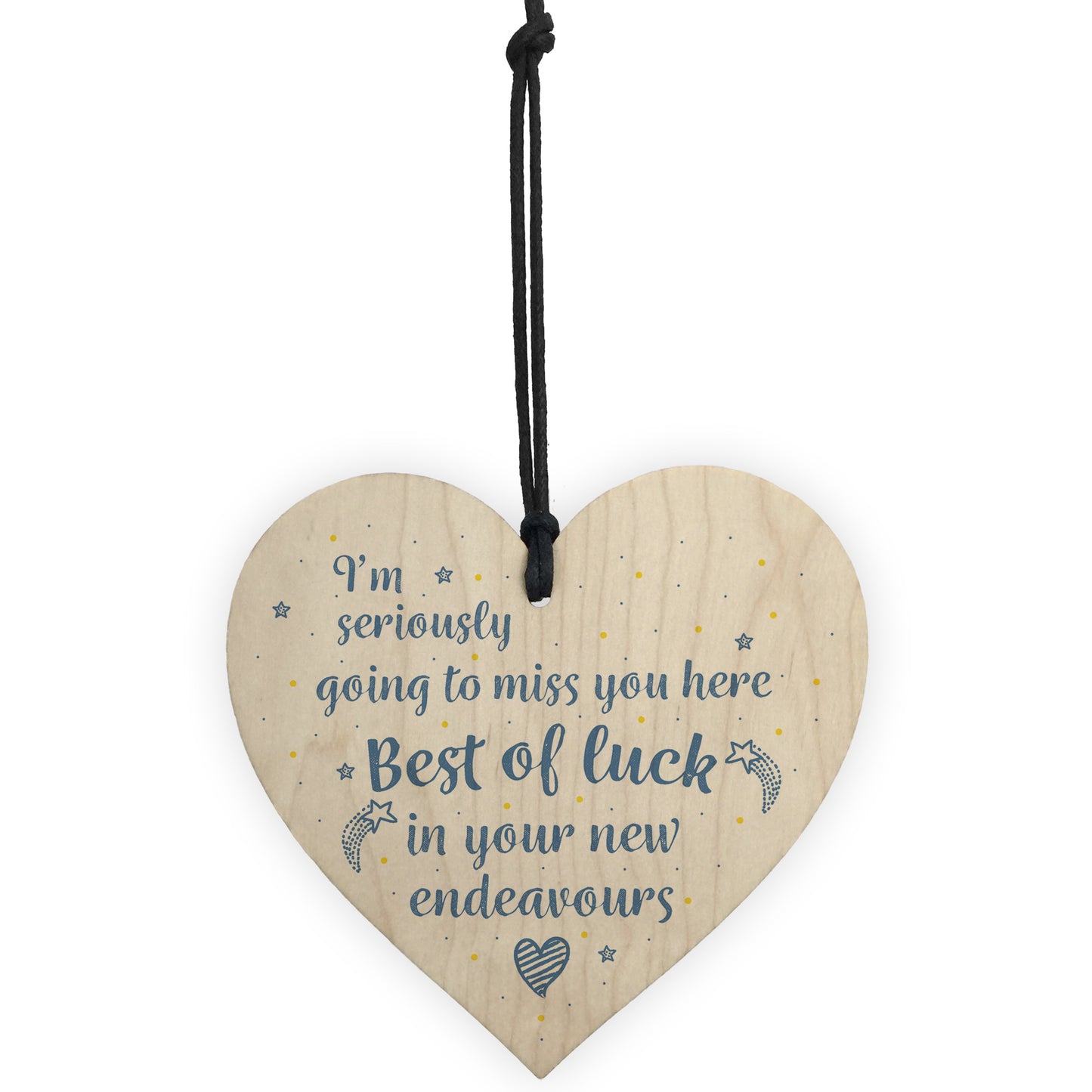 Best of Luck Colleague Wood Heart Leaving Gift New Job Thank you