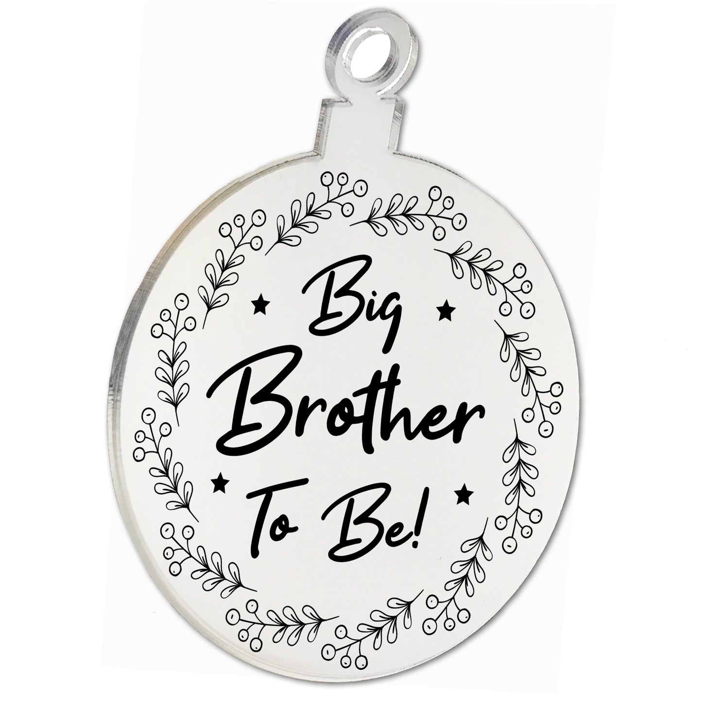 Big Brother To Be Hanging Christmas Tree Bauble Gift New Baby