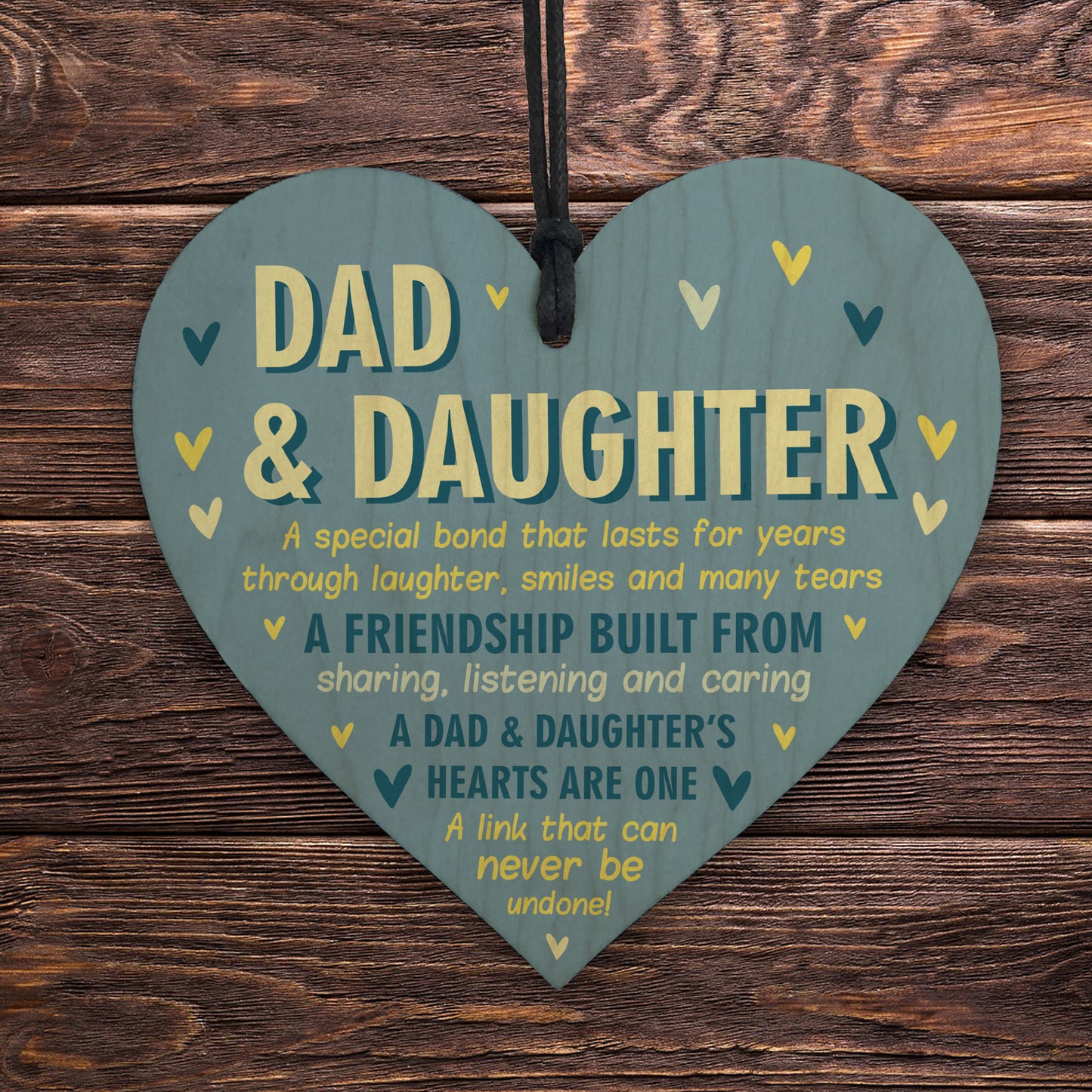 Dad And Daughter Gifts Wood Heart Sign Fathers Day Gift Birthday