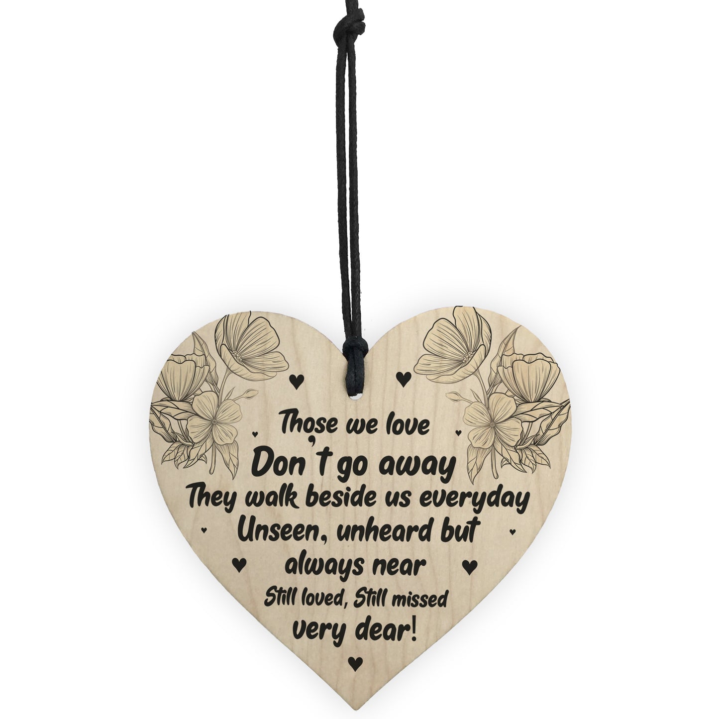 Memorial Hanging Heart Sign Bereavement Remembrance Poem Mum Dad