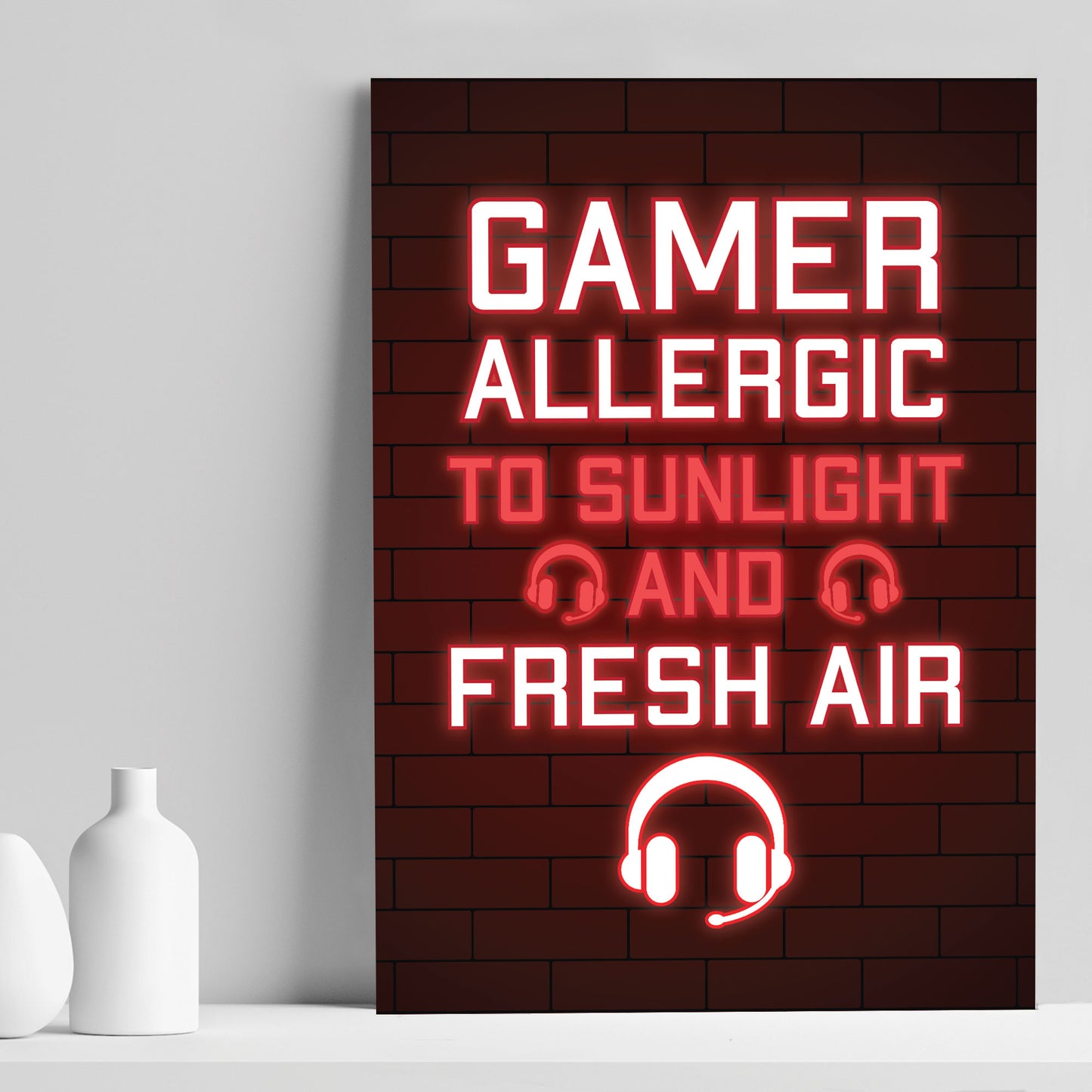 FUNNY Gaming Print Neon Boys Bedroom Man Cave Sign Gamer Gift