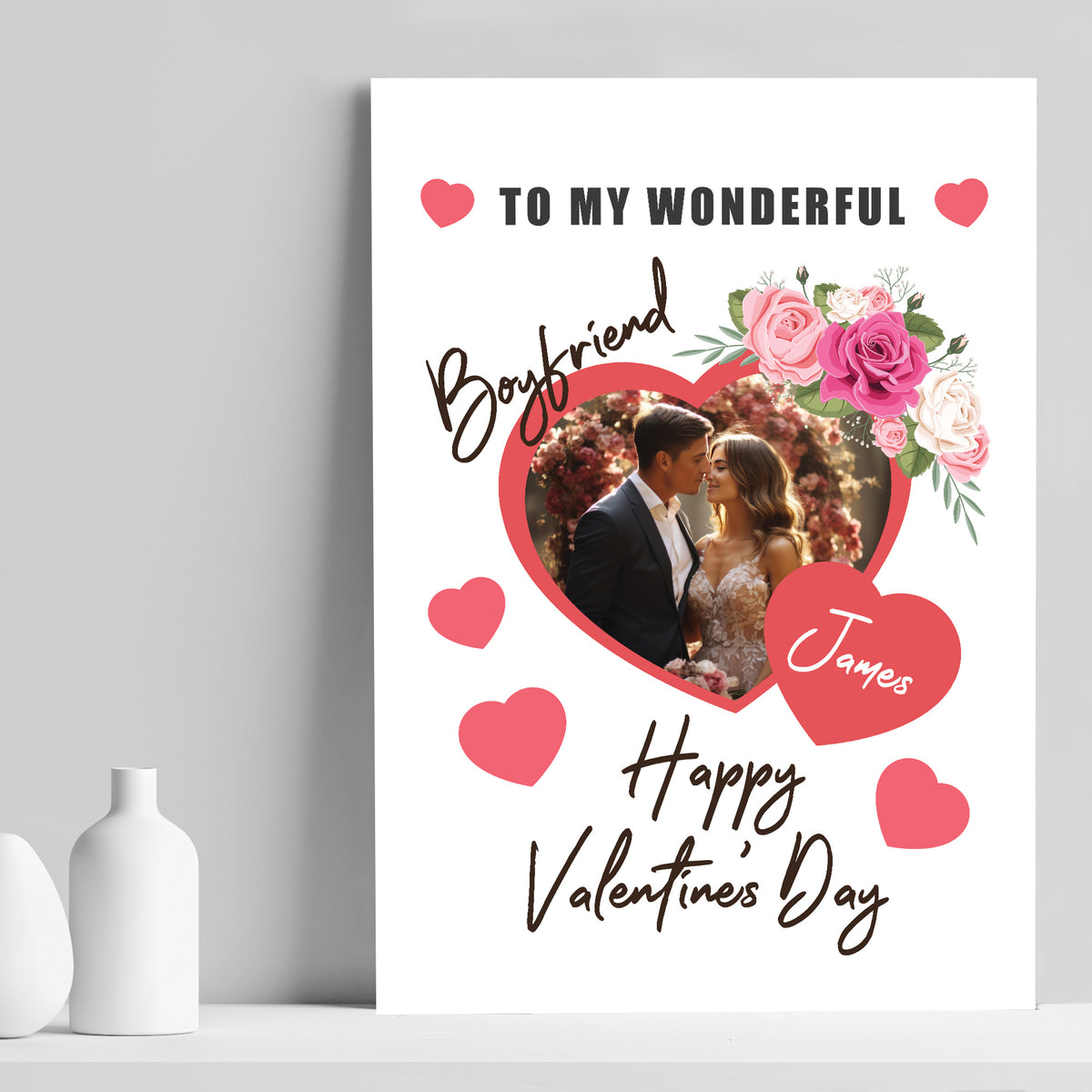 Valentines Day Gift For Boyfriend Personalised Print With Photo
