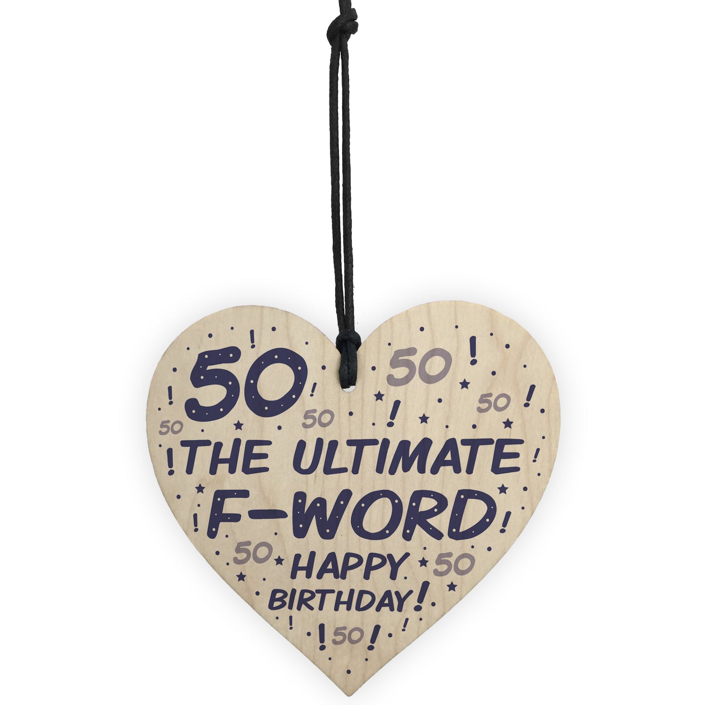 Novelty 50th Birthday Gifts For Men Women Wood Heart Funny