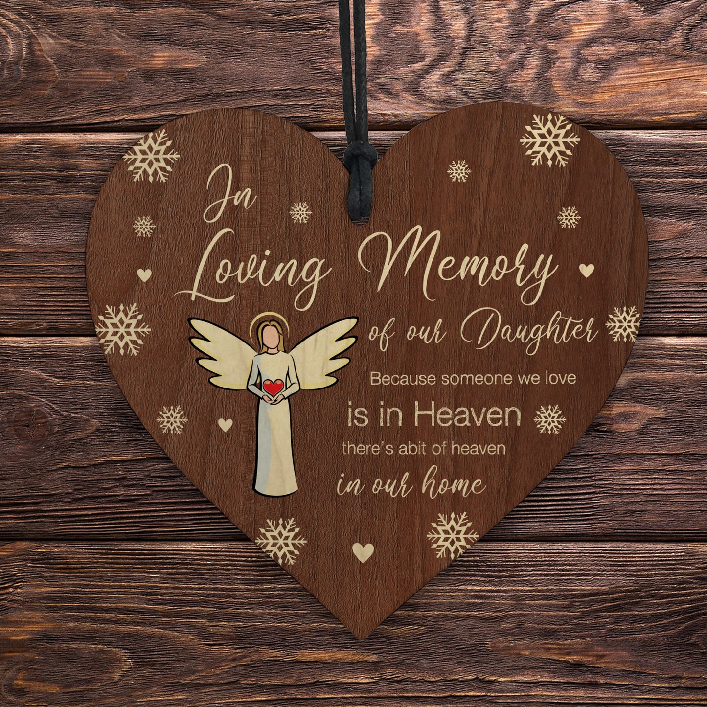 In Loving Memory of Daughter Memorial Bauble Ornaments Plaque