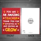 Amazing Teacher Card And Heart Thank You Teacher Gifts Nursery