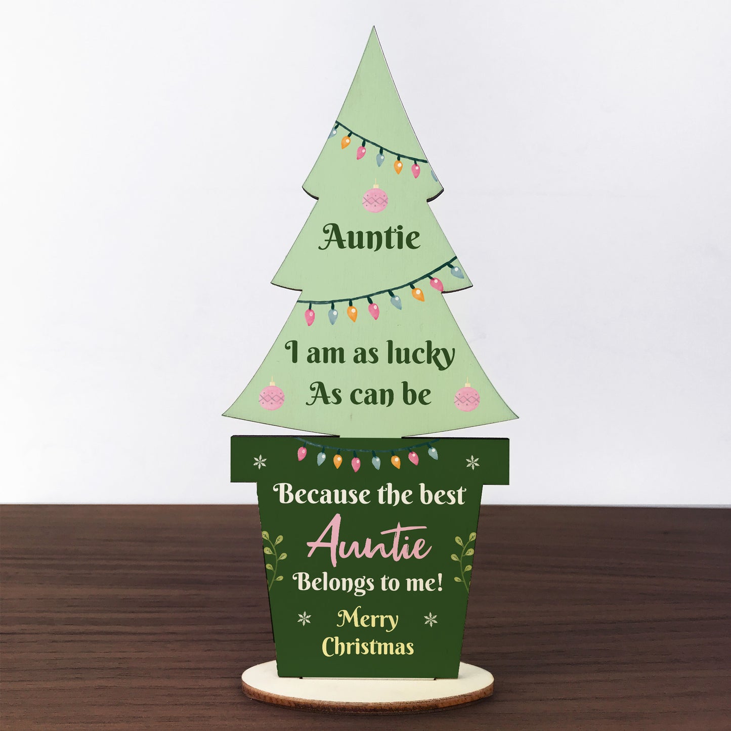 Christmas Gift For Auntie Wooden Christmas Tree Thank You Auntie
