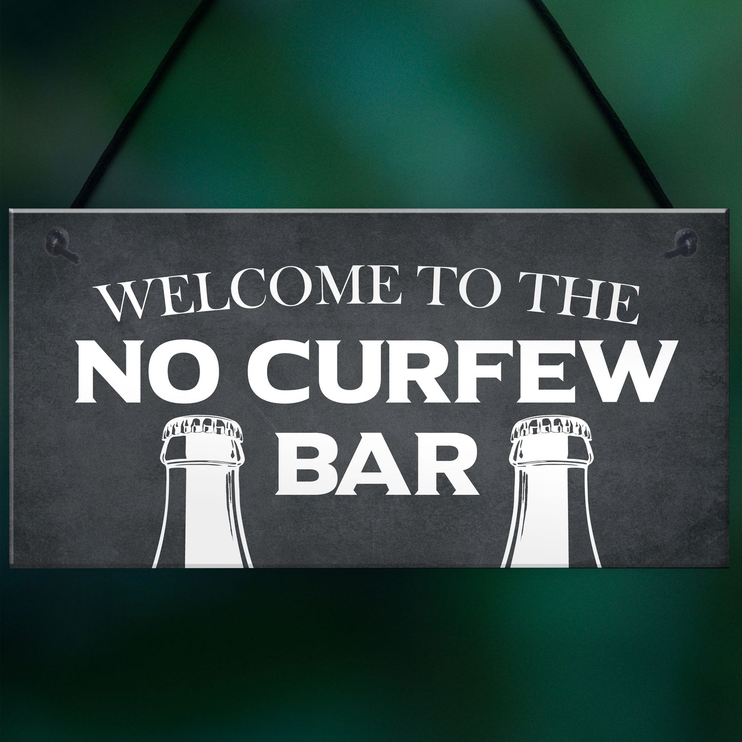 Home Bar Sign NO CURFEW BAR Funny Man Cave Bar Pub Sign