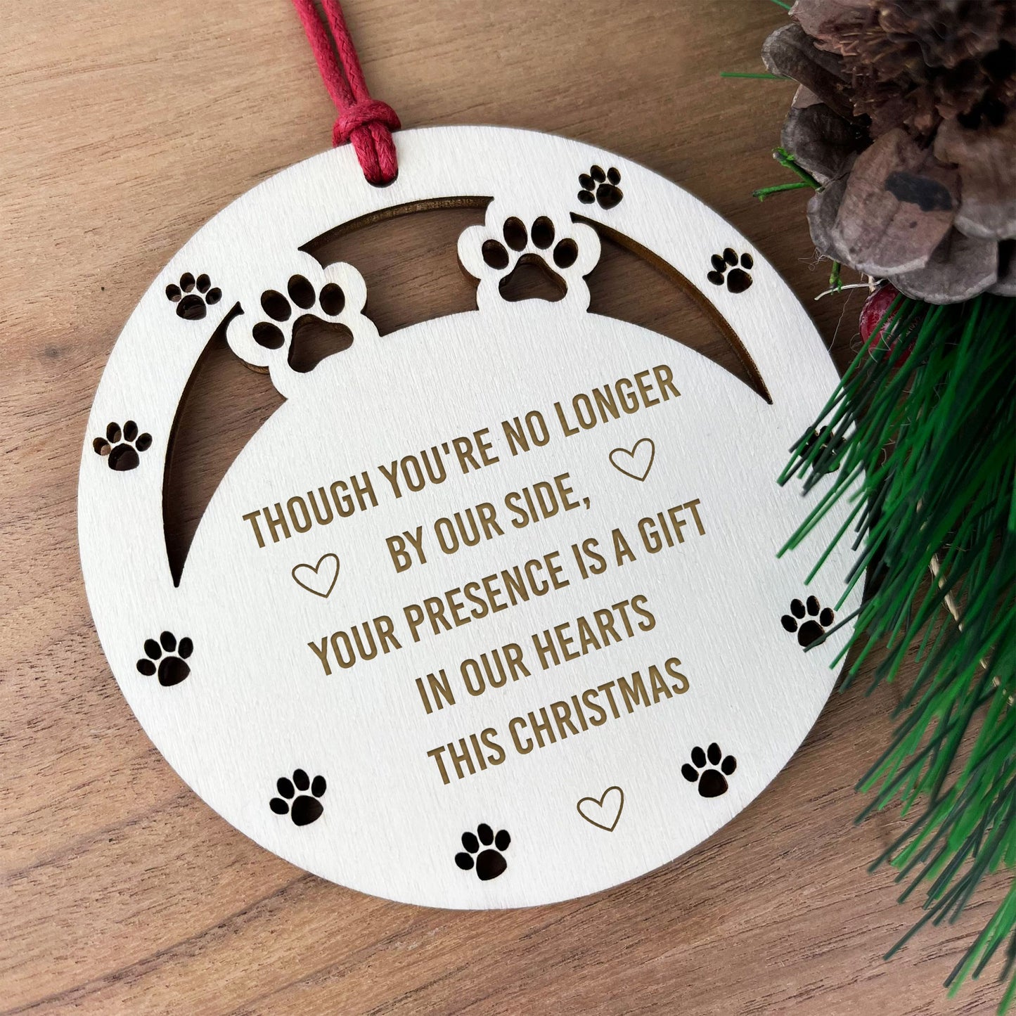 Christmas Tree Memorial Decoration For Dog Cat Pet Wooden Bauble