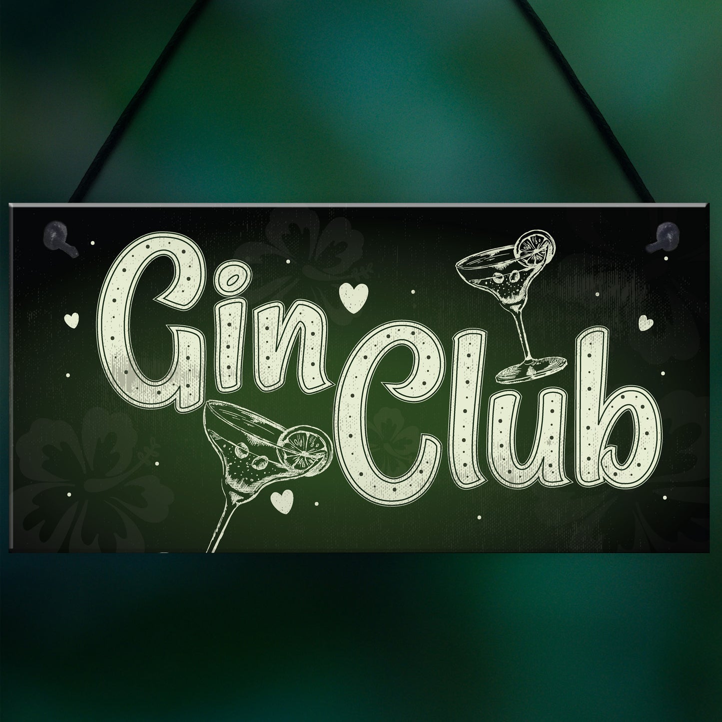 Gin Club Gin Tonic Sign Garden Shed Home Bar Pub Kitchen Plaque