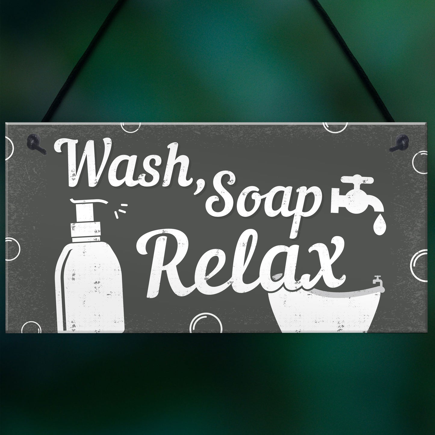 Bathroom Sign Relax Toilet Loo Hanging Wall Door Modern Gift