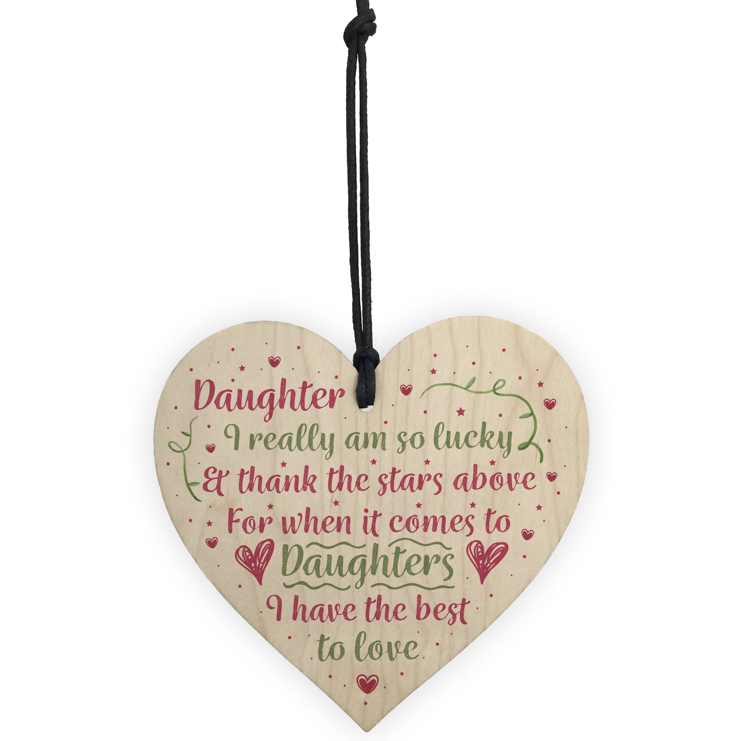 Handmade Gift For Daughter Wooden Heart Chic Birthday Plaque